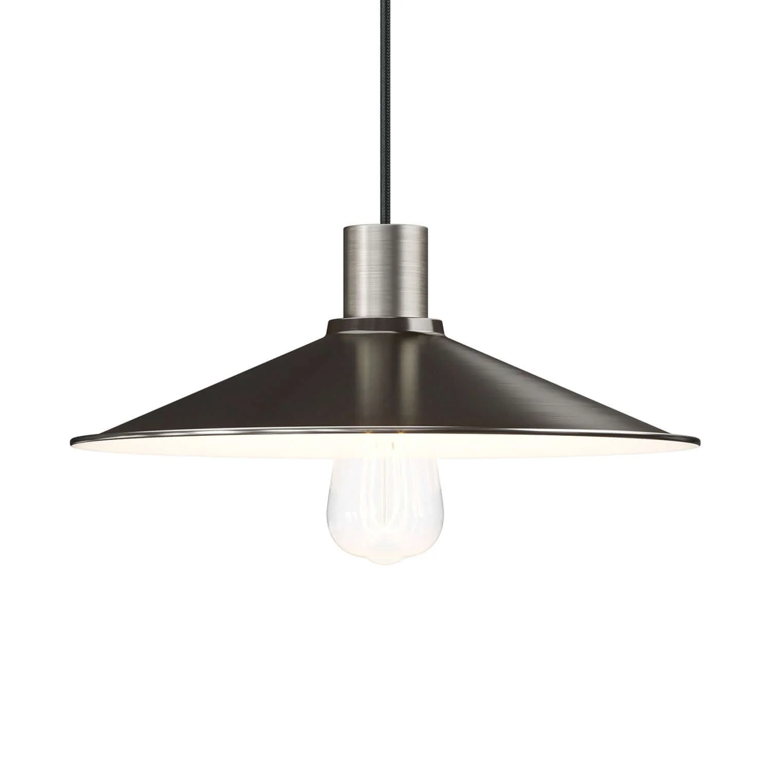 Swing lampshade in enamelled metal with E27 fitting - Satin titanium