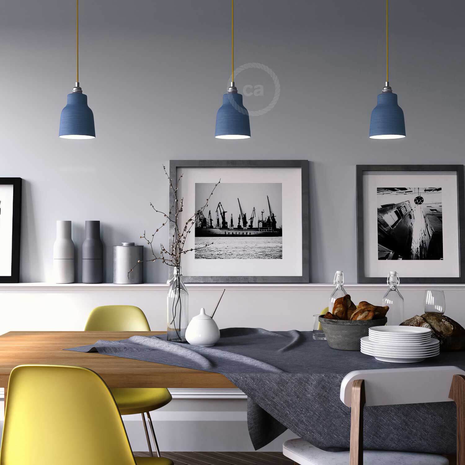 Vaso ceramic lampshade, Materia collection - Made in Italy - Streaked Avion - Image 2