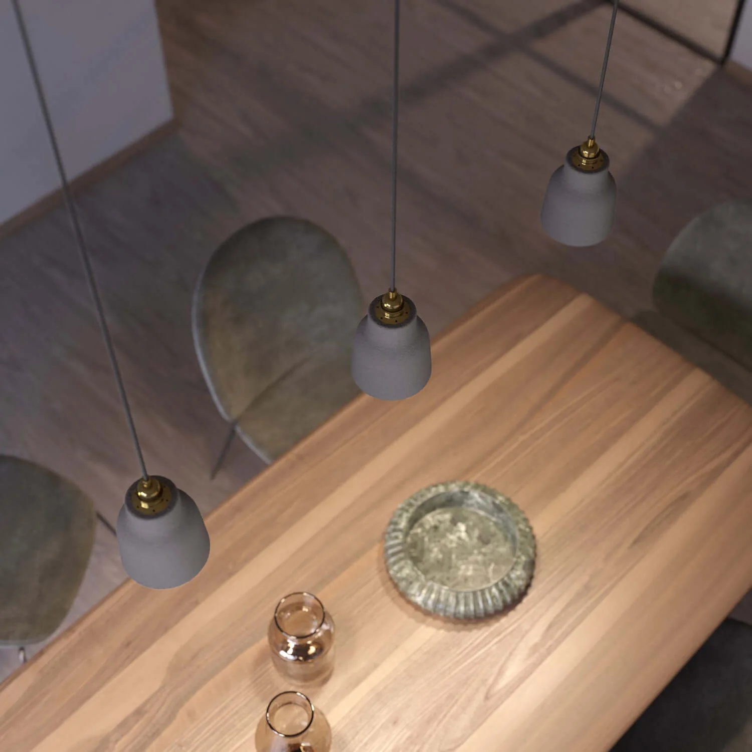 Vase lampshade in ceramic, Materia collection – Made in Italy – Concrete effect - Image 3
