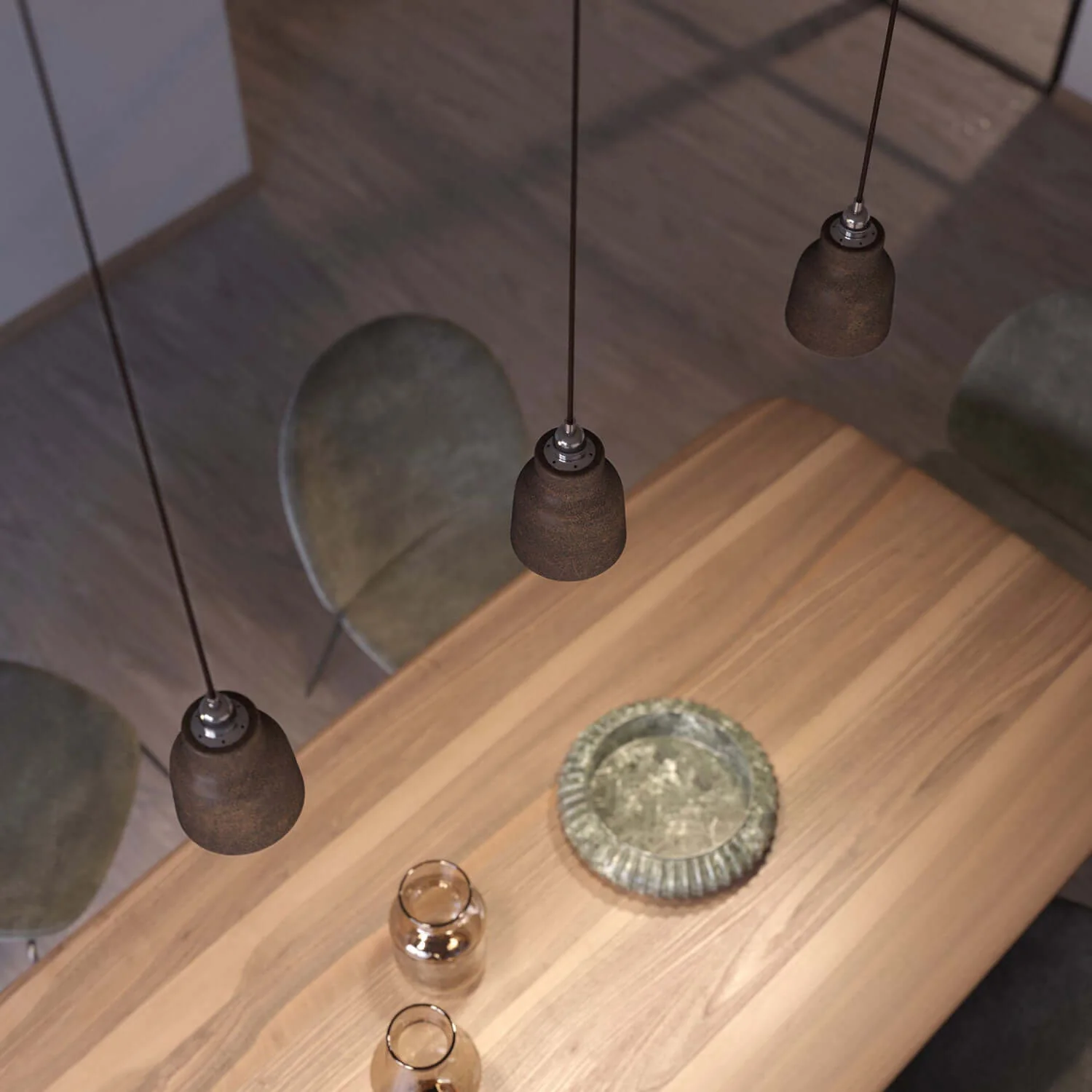 Vase lampshade in ceramic, Materia collection - Made in Italy - Corten effect - Image 3