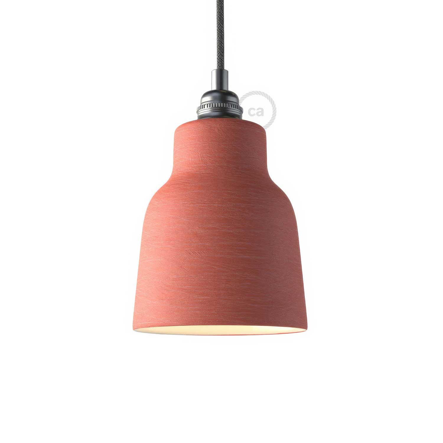 Vaso ceramic lampshade, Materia collection – Made in Italy – Striated coral