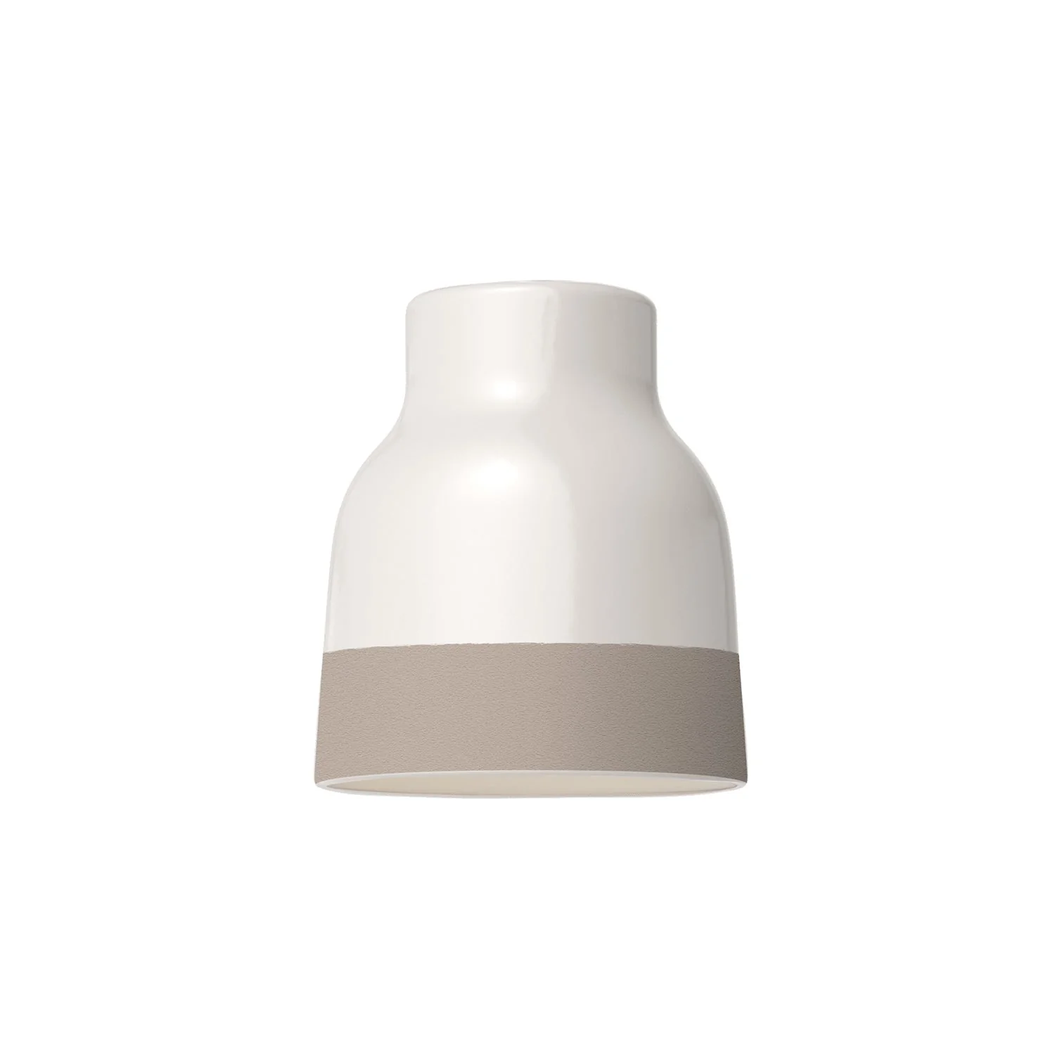 Vaso two-tone ceramic lampshade in White and Dove Grey, Materia collection - Made in Italy - Image 4
