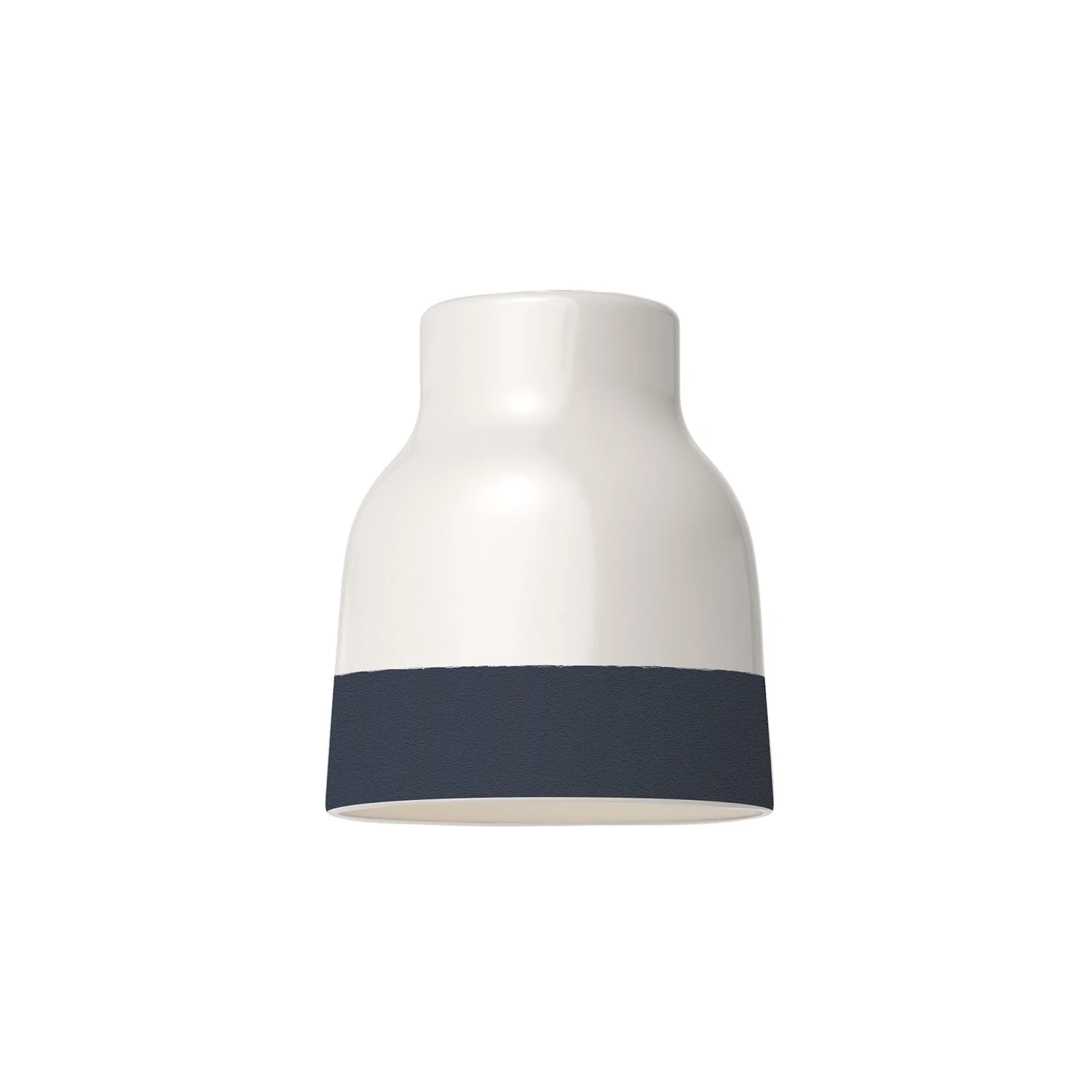 Vase bicolour ceramic lampshade in White and Petrol Blue, Materia collection - Made in Italy - Image 4