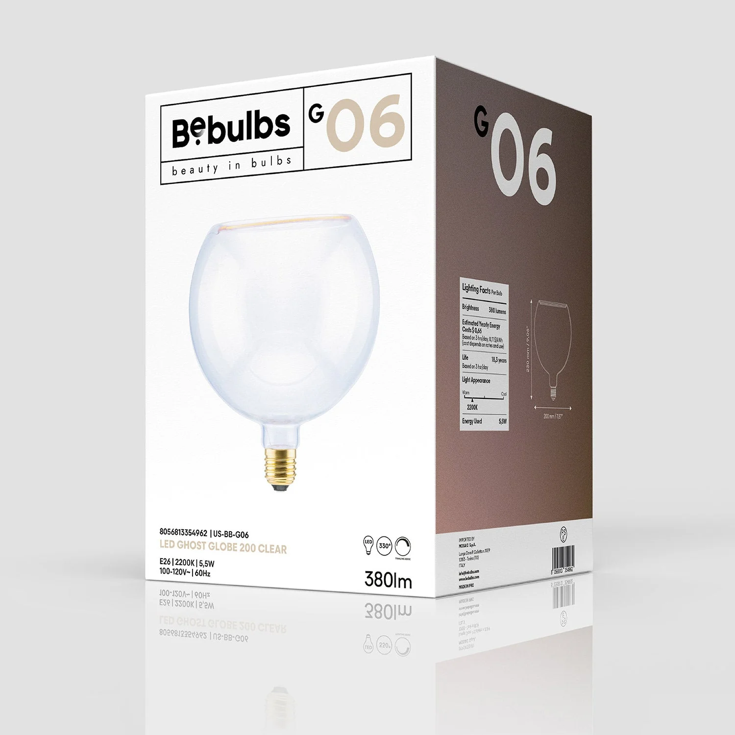 LED Clear Light Bulb Ghost Line CRI 90 G8 5.5W 380Lm E26 120V 2200K Dimmable - G06 - Image 5