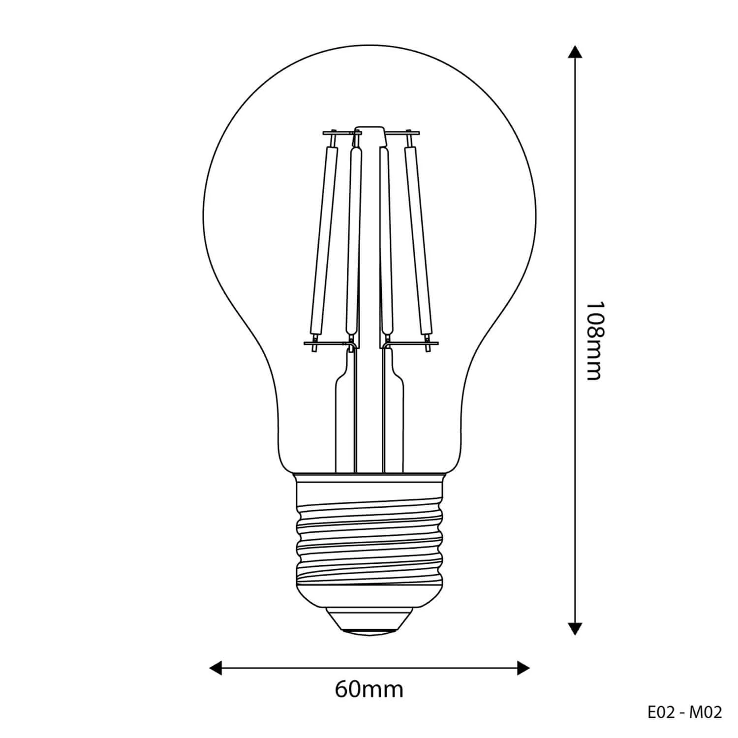 LED Light bulb Transparent Drop A60 4W 470Lm E27 2700K - E02 - Image 3