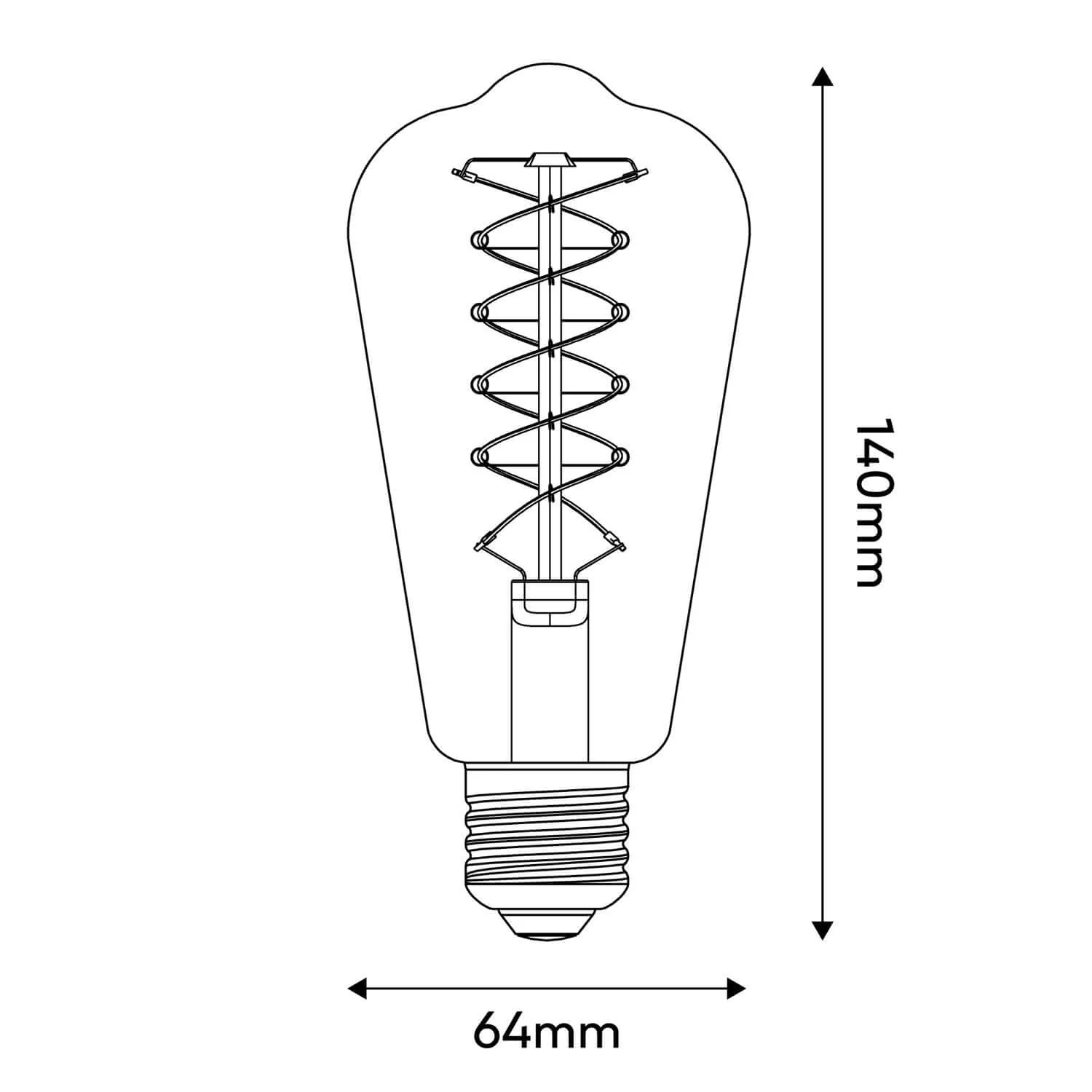 LED Filament Light bulb White Edison ST64 5.9W 500Lm E27 2700K Dimmable - W02 - Image 3