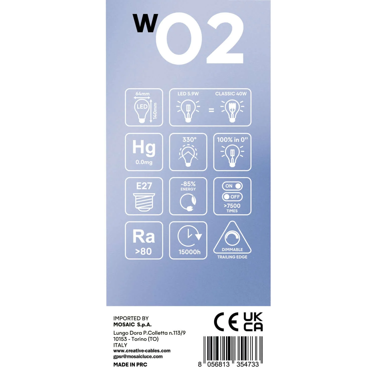 LED Filament Light bulb White Edison ST64 5.9W 500Lm E27 2700K Dimmable - W02 - Image 5