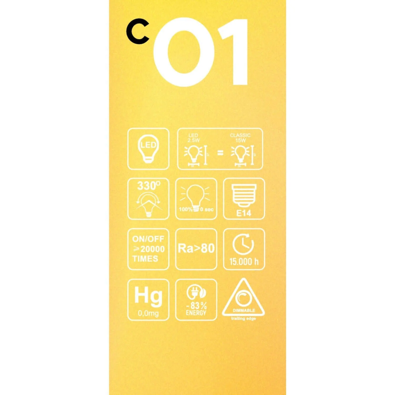 LED Light bulb Gold Carbon Line spiral filament Candle C35 2.5W 136Lm E14 1800K Dimmable - C01 - Image 5