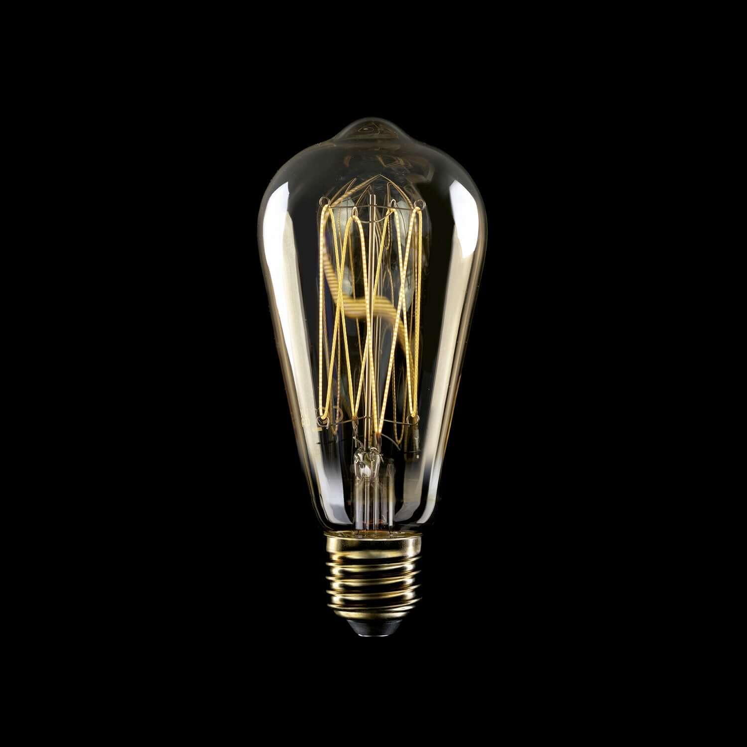 Golden LED Light bulb Carbon Line vertical filament Edison ST64 7W 640Lm E27 2700K Dimmable - C54 - Image 2