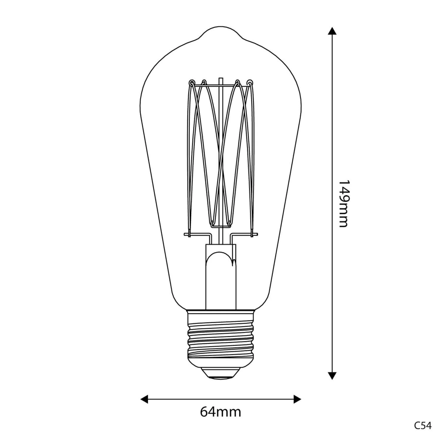Golden LED Light bulb Carbon Line vertical filament Edison ST64 7W 640Lm E27 2700K Dimmable - C54 - Image 3