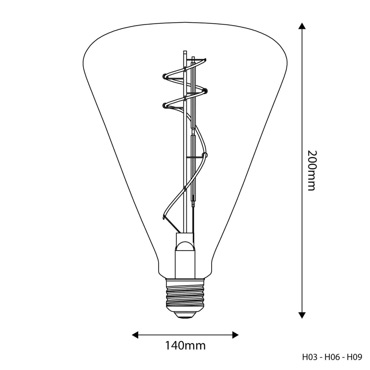 LED Light bulb Golden Cone 140 8.8W 806Lm E27 2200K Dimmable - H06 - Image 3