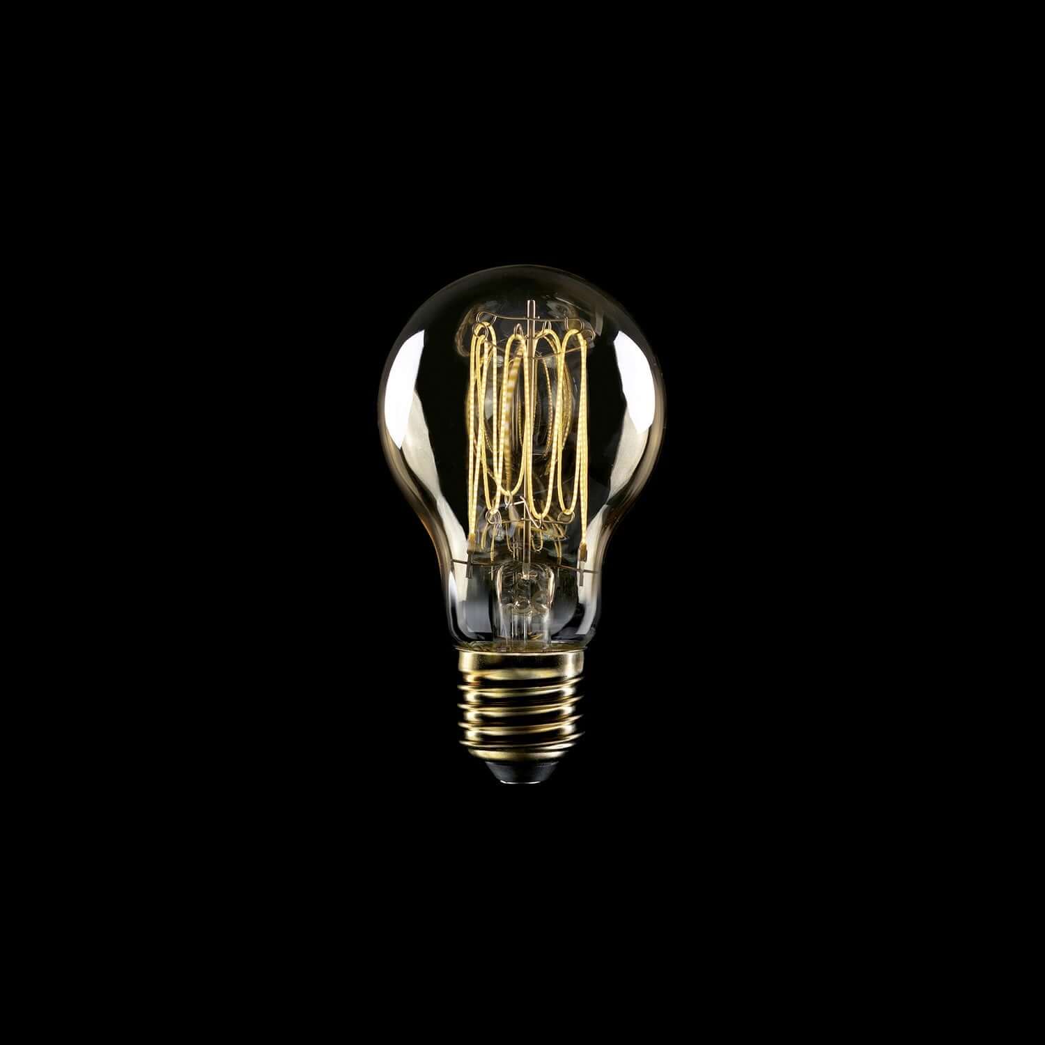 Golden LED Light bulb Carbon Line vertical filament Globe A60 7W 640Lm E27 2700K Dimmable - C53 - Image 2