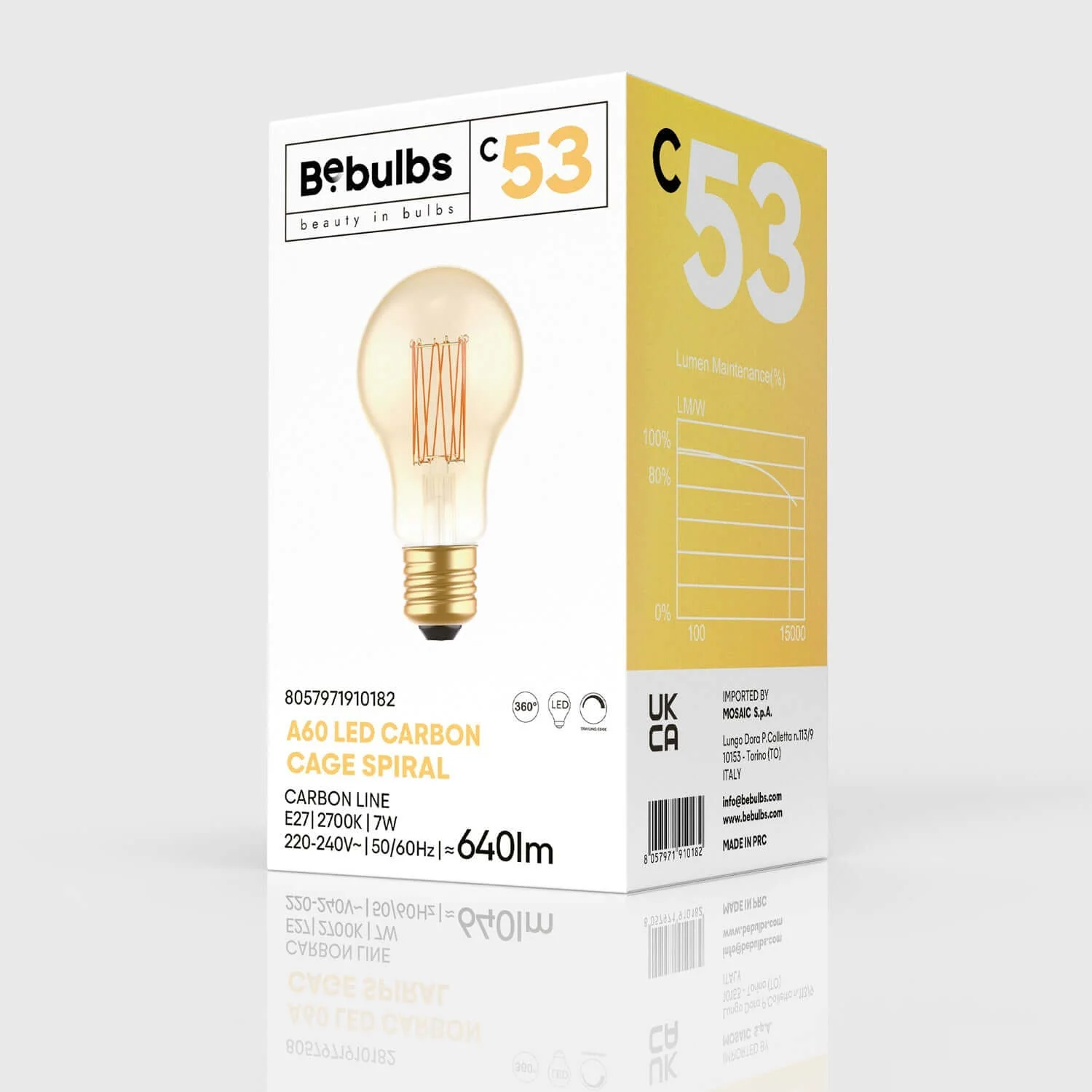 Golden LED Light bulb Carbon Line vertical filament Globe A60 7W 640Lm E27 2700K Dimmable - C53 - Image 4