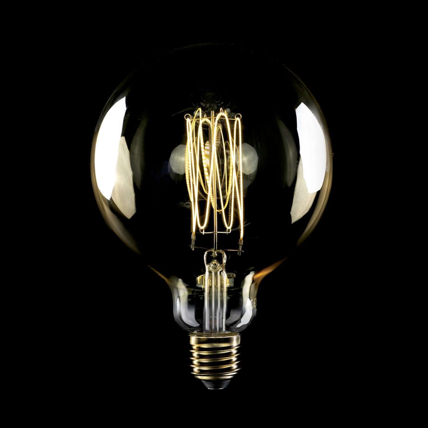 Gold LED Light bulb Carbon Line vertical filament Globe G125 7W 640Lm E27 2700K Dimmable - C56 - Image 2