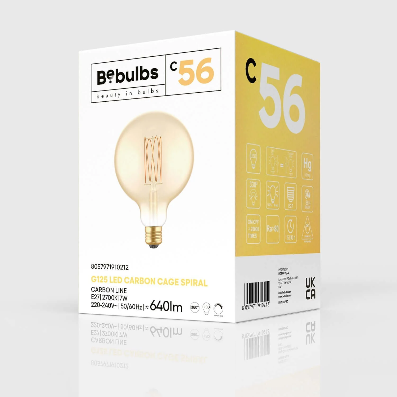 Gold LED Light bulb Carbon Line vertical filament Globe G125 7W 640Lm E27 2700K Dimmable - C56 - Image 4