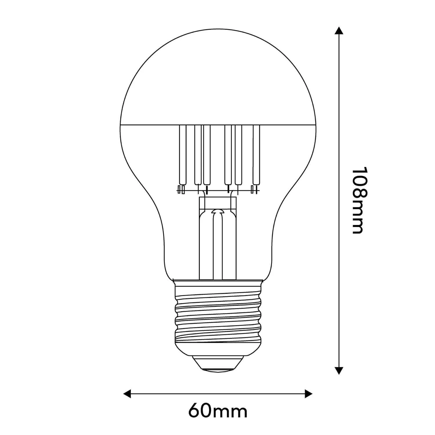 LED Light bulb Half Sphere Copper Drop A60 7W 650Lm E27 2700K Dimmable – A22 - Image 3