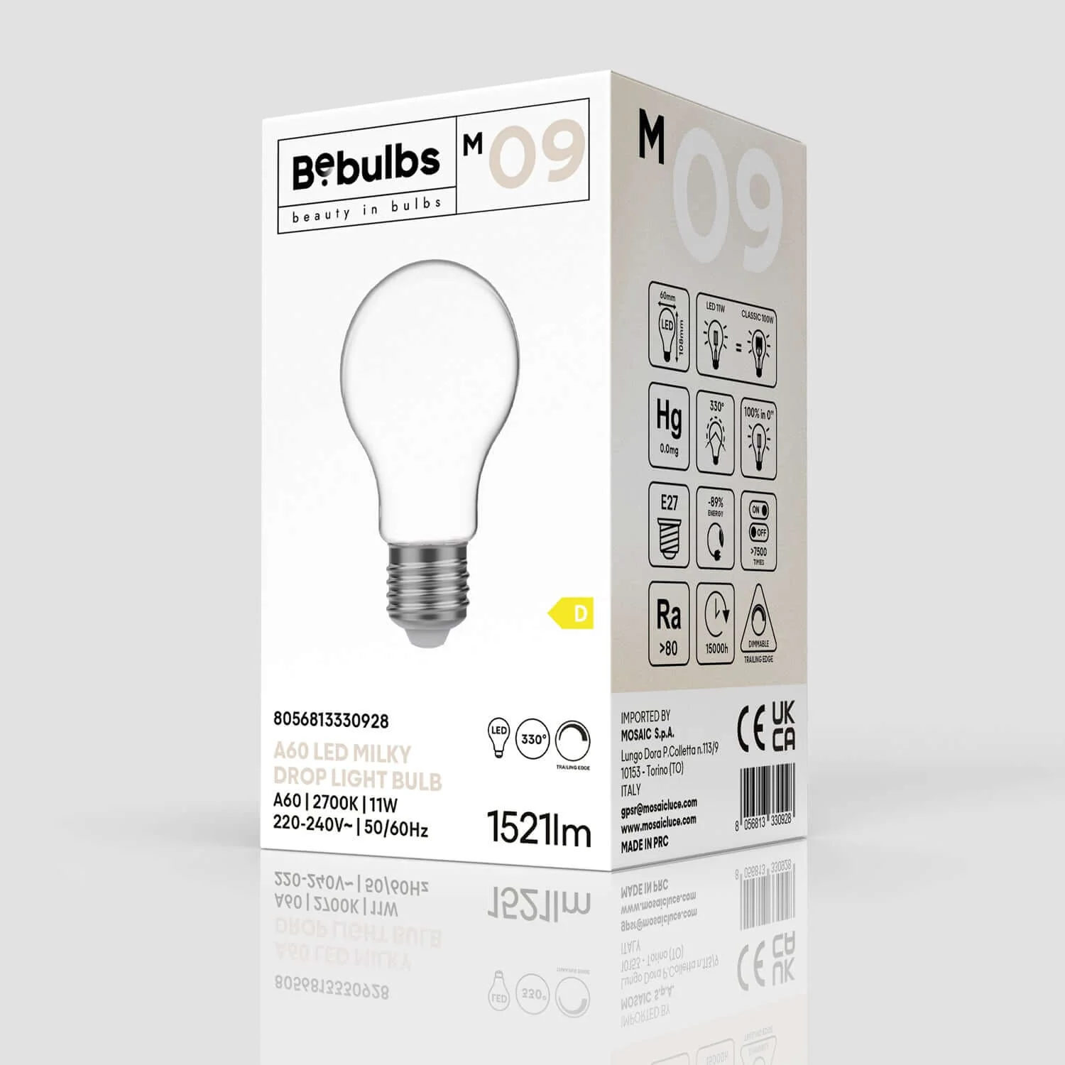 LED Light bulb Milky Drop A60 11W 1521Lm E27 2700K Dimmable - M09 - Image 4