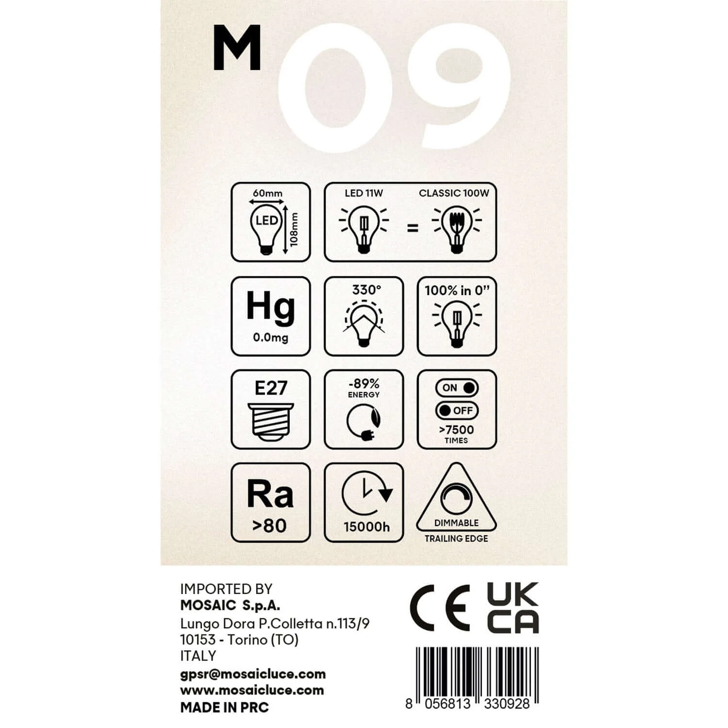 LED Light bulb Milky Drop A60 11W 1521Lm E27 2700K Dimmable - M09 - Image 5