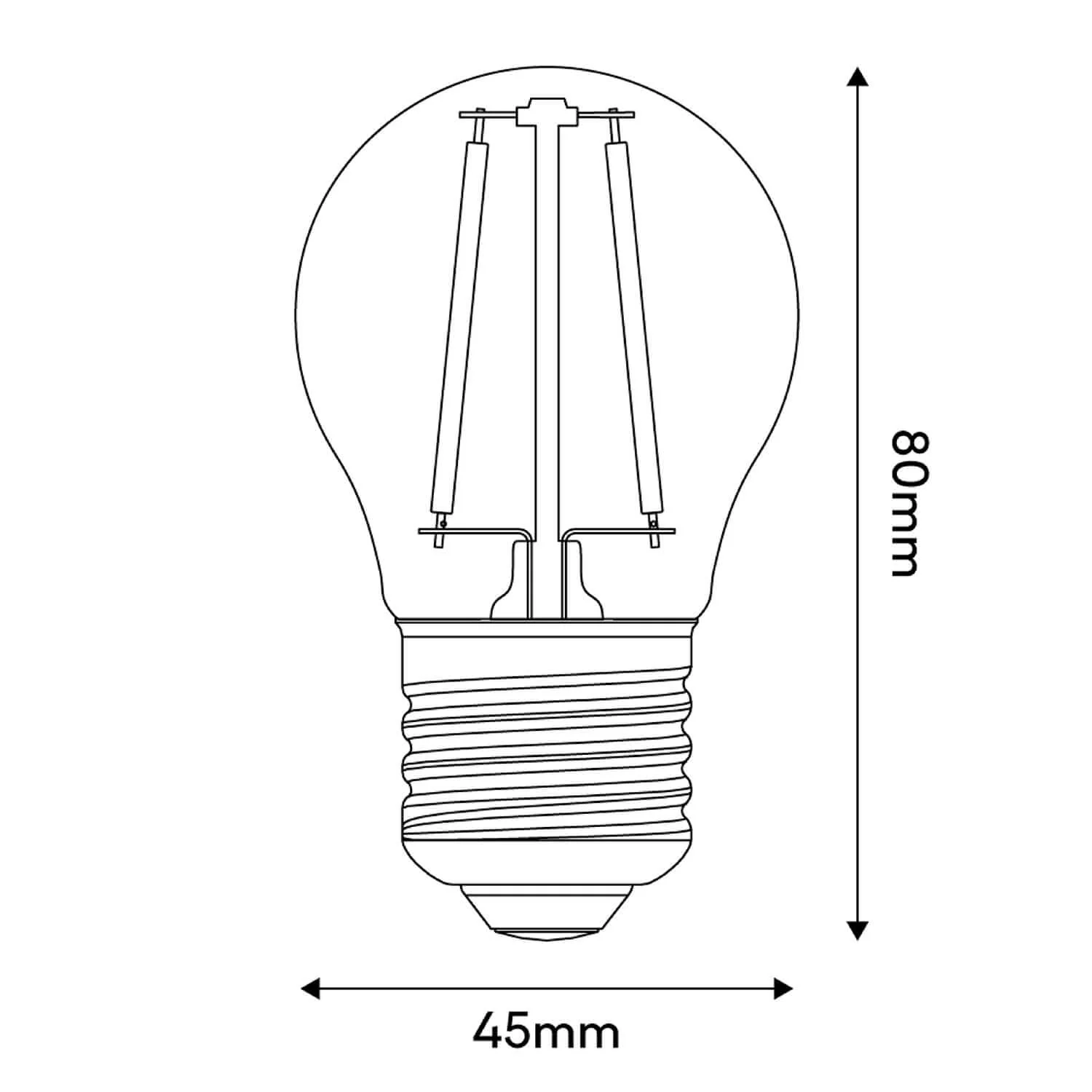 Milky Globetta G45 2W 136Lm E27 2700K LED Light bulb - M08 - Image 3