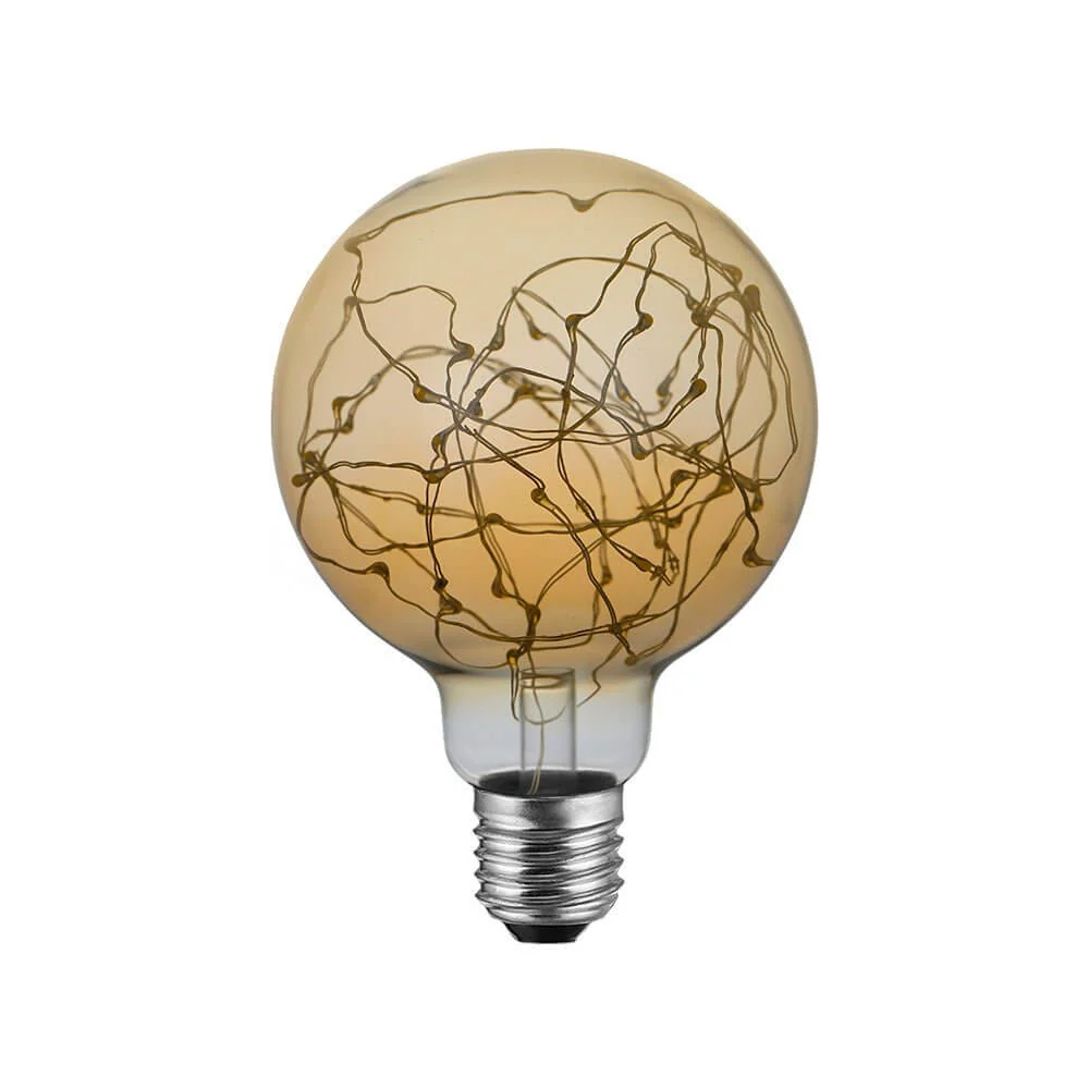 Milleluci Golden LED Globe Light Bulb G95 2W 40Lm E27 2000K