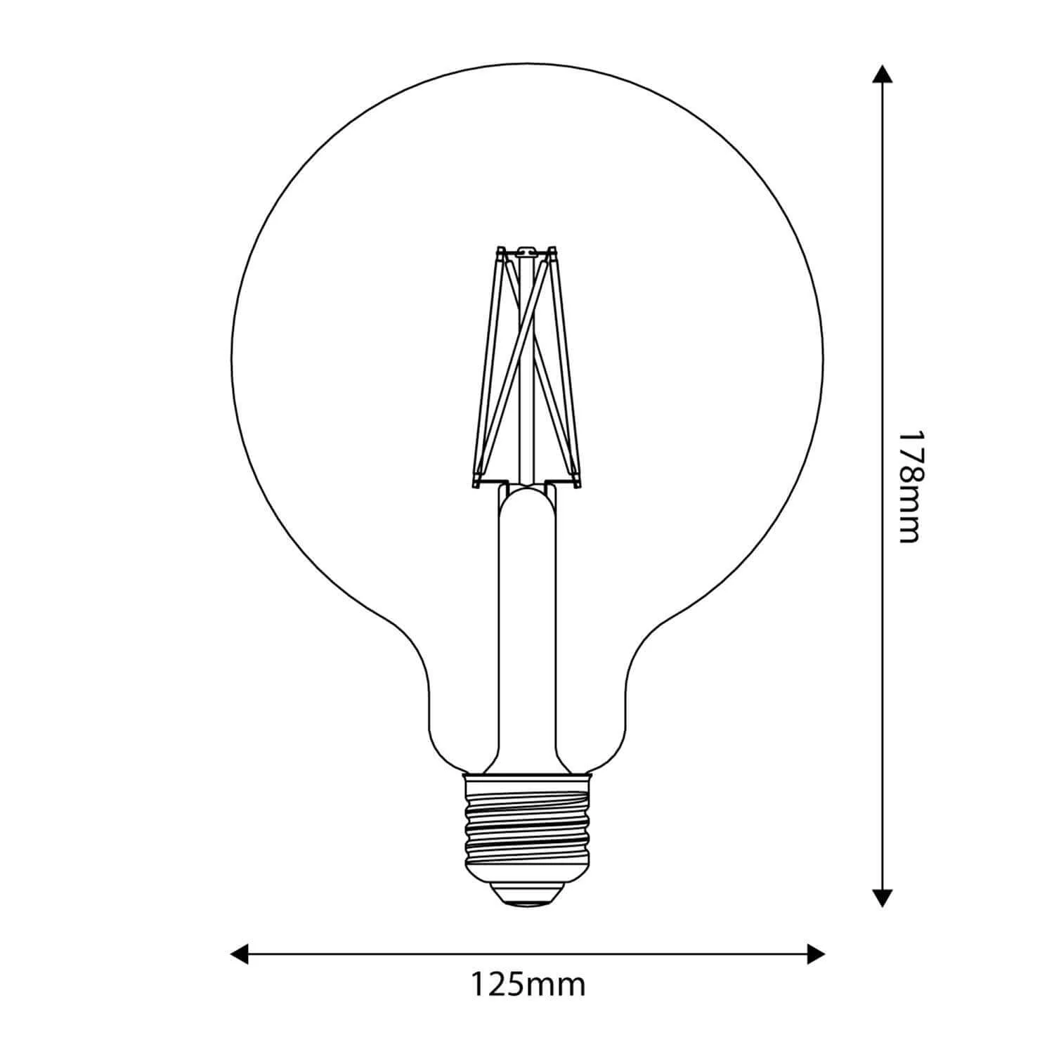 LED Light bulb Porcelain Effect CRI 95 G125 12W 1521Lm E27 2700K Dimmable - P09 - Image 3