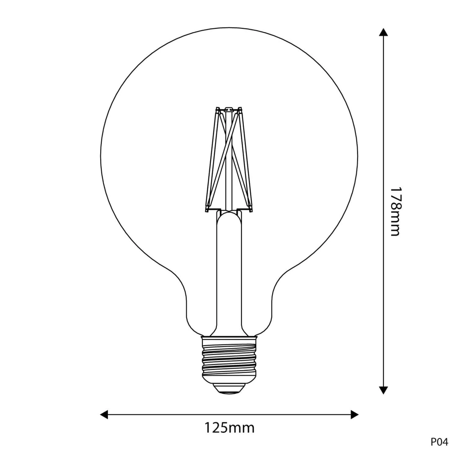 Porcelain Effect LED Light Bulb CRI 95 G125 7W 640Lm E27 2700K Dimmable - P04 - Image 3