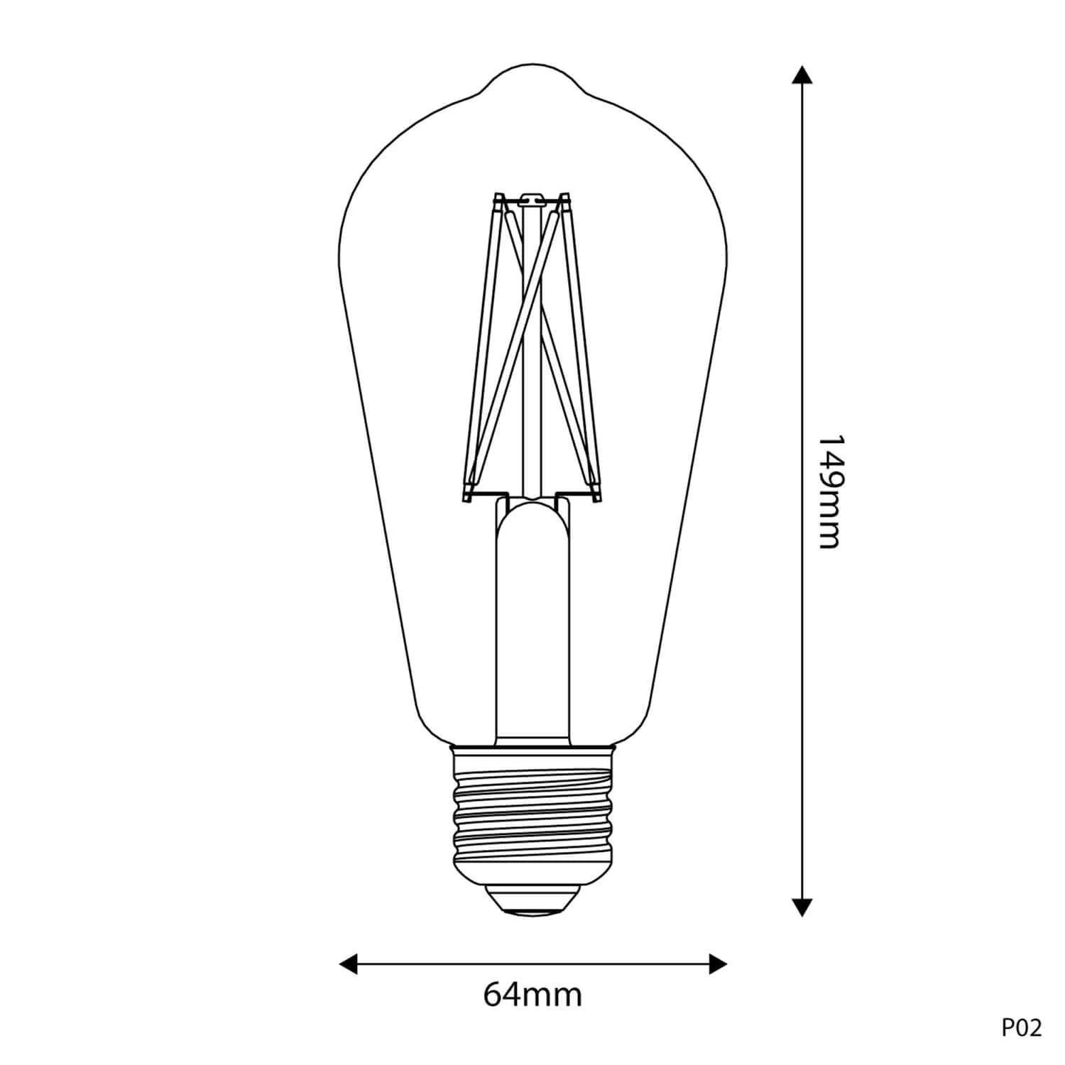 LED Light Bulb Porcelain Effect CRI 95 ST64 7W 640Lm E27 2700K Dimmable - P02 - Image 3