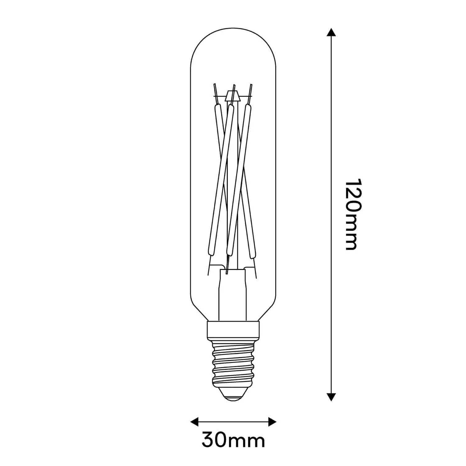 Frosted White Tubular LED Light Bulb 4.8W 470Lm E14 2700K Dimmable - A07 - Image 3