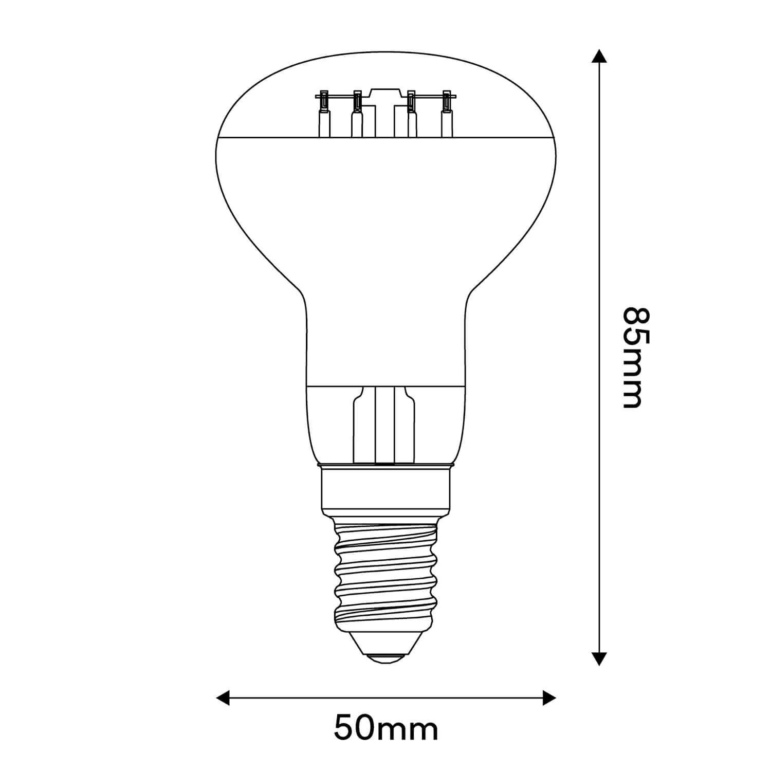 LED Silver Mirror R50 4W 470Lm E14 2700K Dimmable Light Bulb - A06 - Image 3