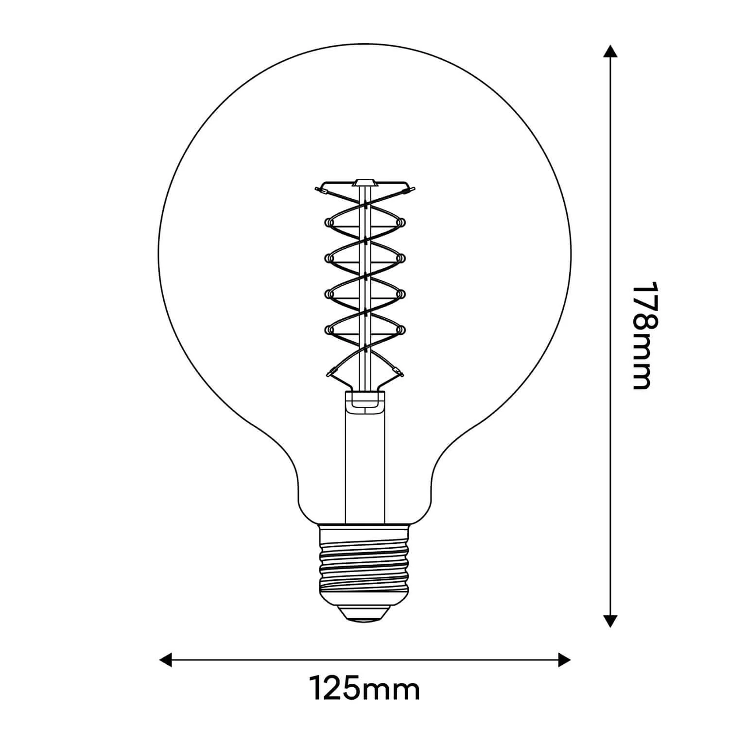 Smoky LED Globe G125 Light bulb 4.8W 250Lm E27 1800K Dimmable - D04 - Image 3