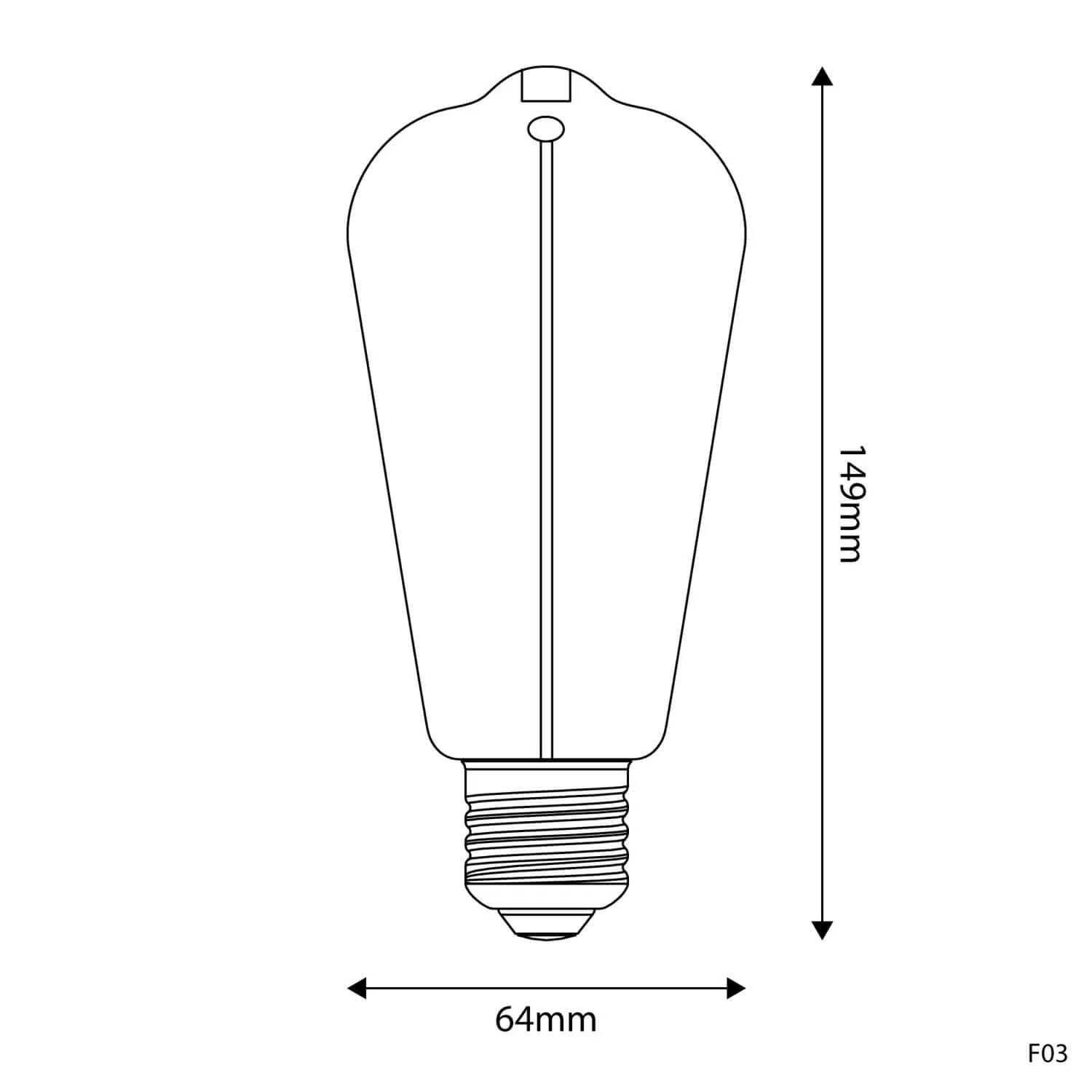 Smoky Magnetic Deco Line Edison ST64 2.2W 60Lm E27 1800K LED light bulb - F03 - Image 6