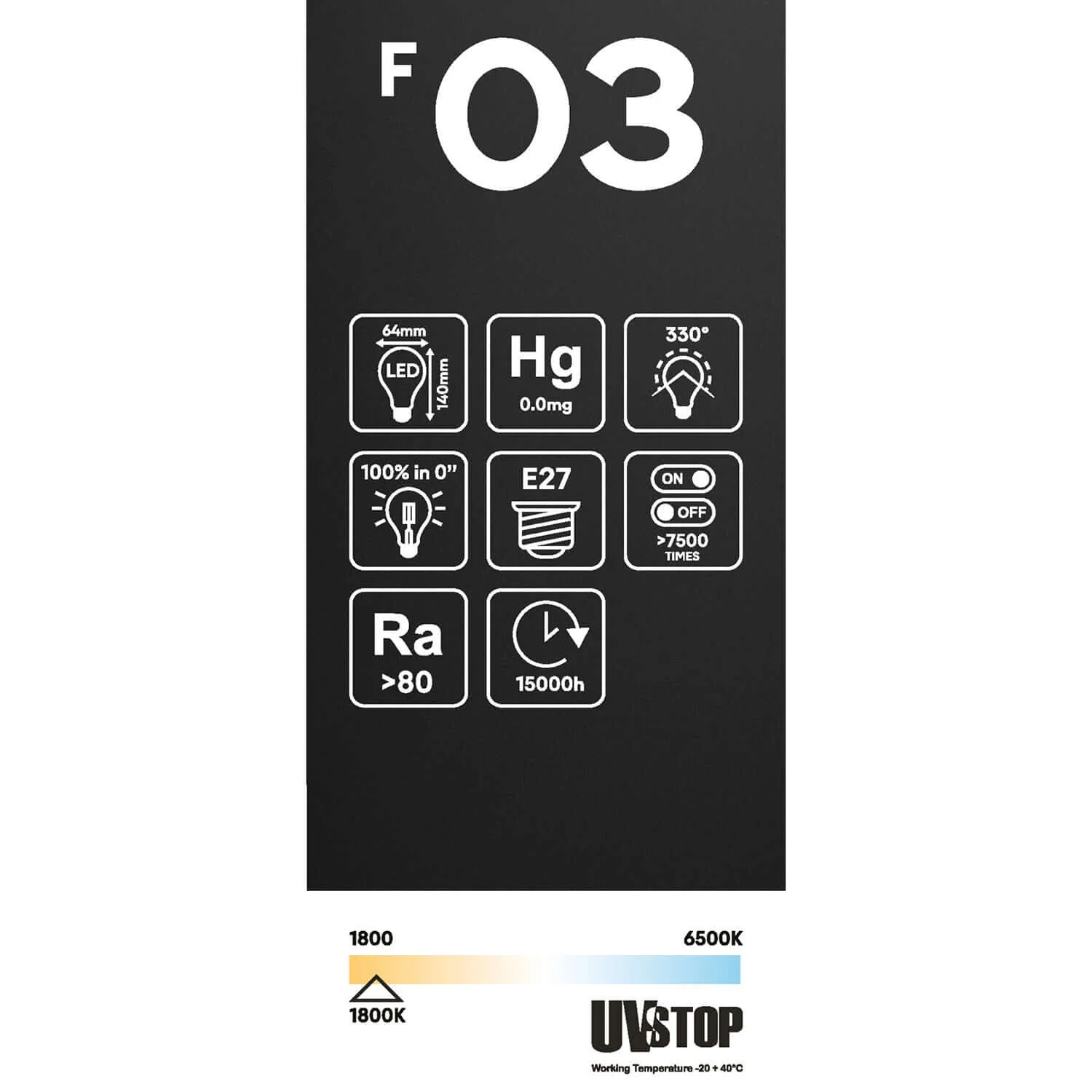Smoky Magnetic Deco Line Edison ST64 2.2W 60Lm E27 1800K LED light bulb - F03 - Image 8