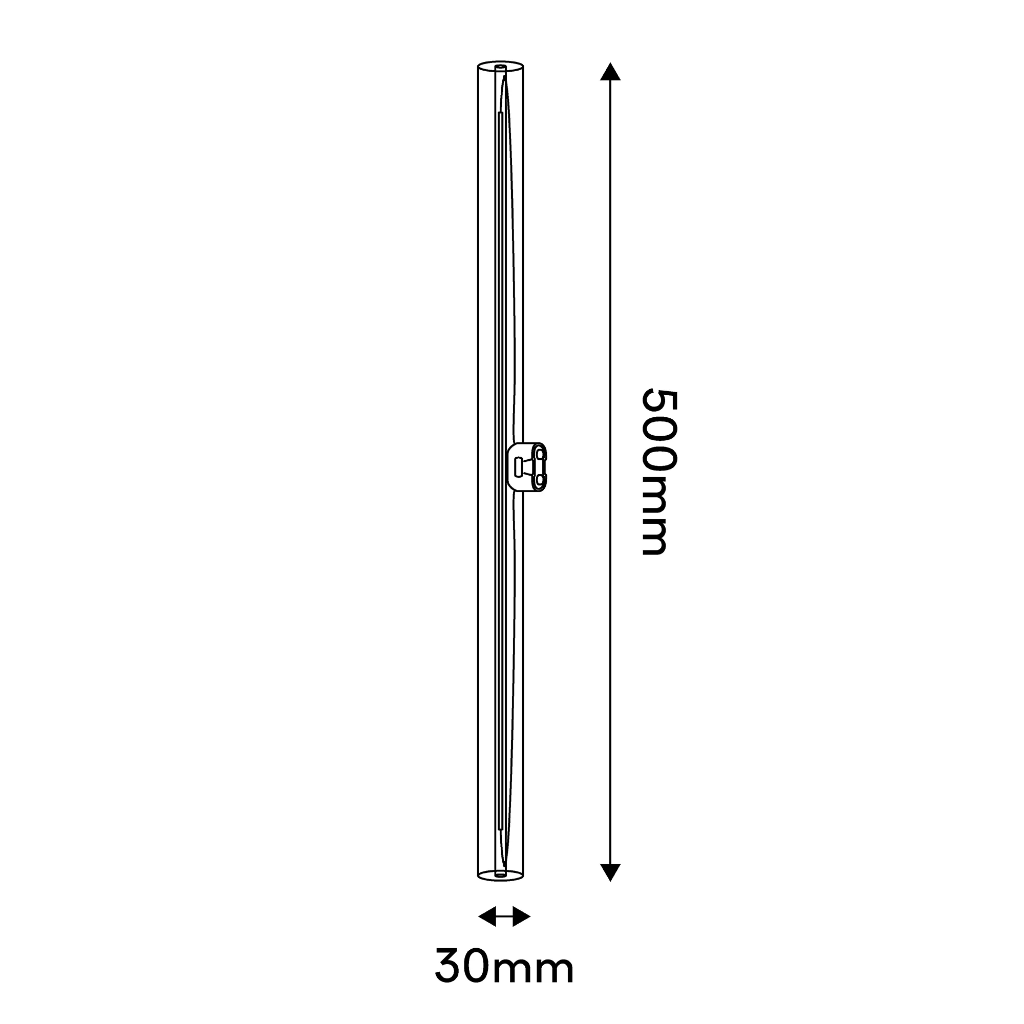 Transparent LED light bulb CRI 90 Linear S14d - length 500 mm 7W 620Lm 2700K Dimmable - S02 - Image 4