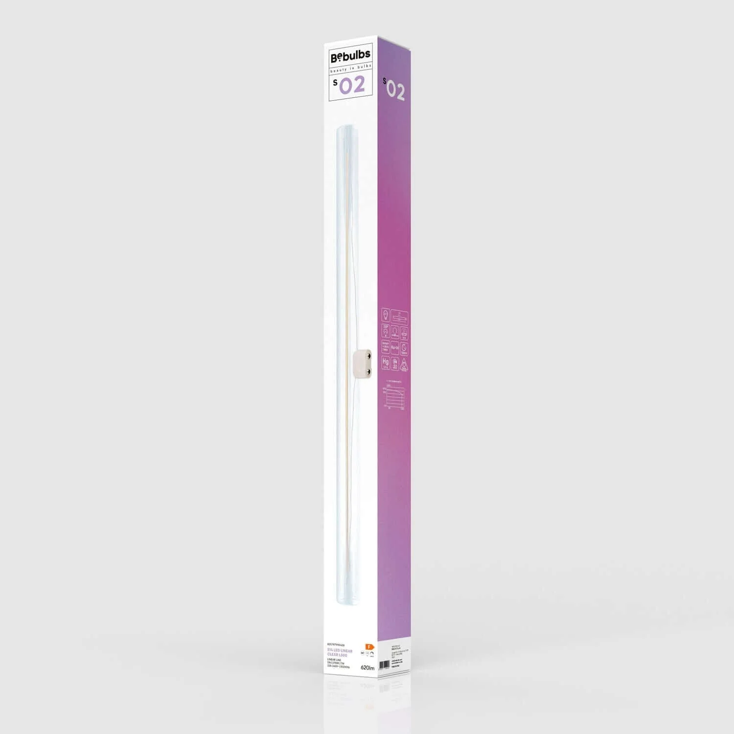 Transparent LED light bulb CRI 90 Linear S14d - length 500 mm 7W 620Lm 2700K Dimmable - S02 - Image 5