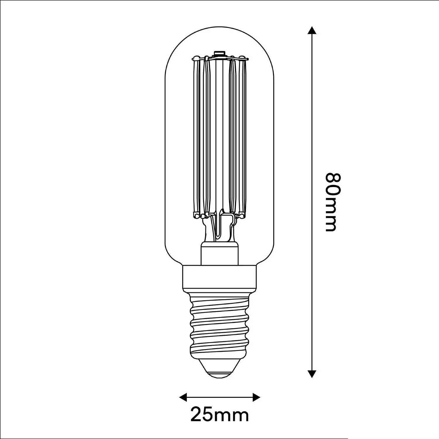 Transparent LED Light bulb Linea 5V Tubular T25 1.8W 160Lm E14 2500K Dimmable - B07 - Image 3