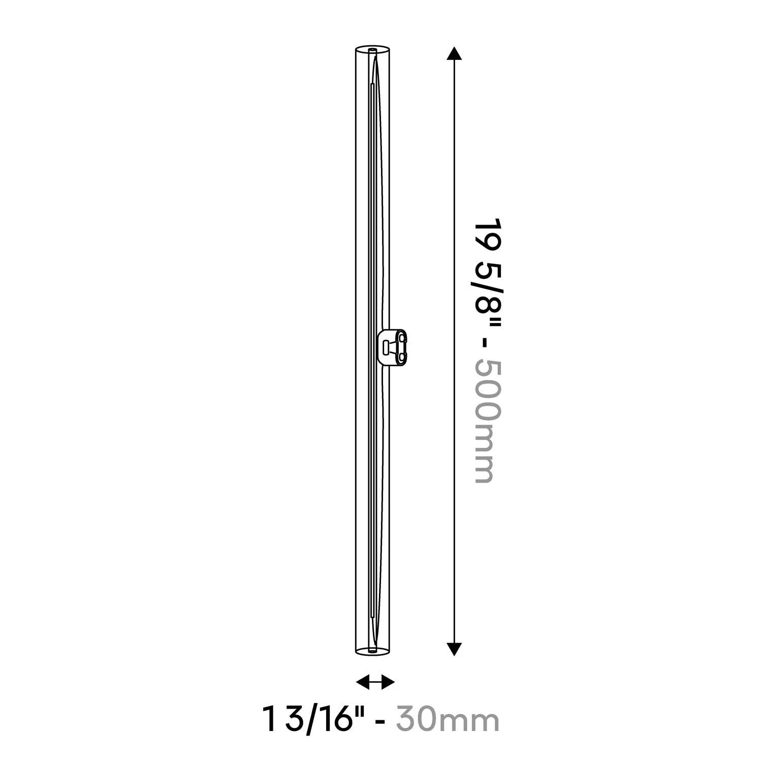 LED Linear Clear S14d 120V Light Bulb CRI 90 - length 500 mm 7W 620Lm 2700K 120V Dimmable - S02 - Image 7