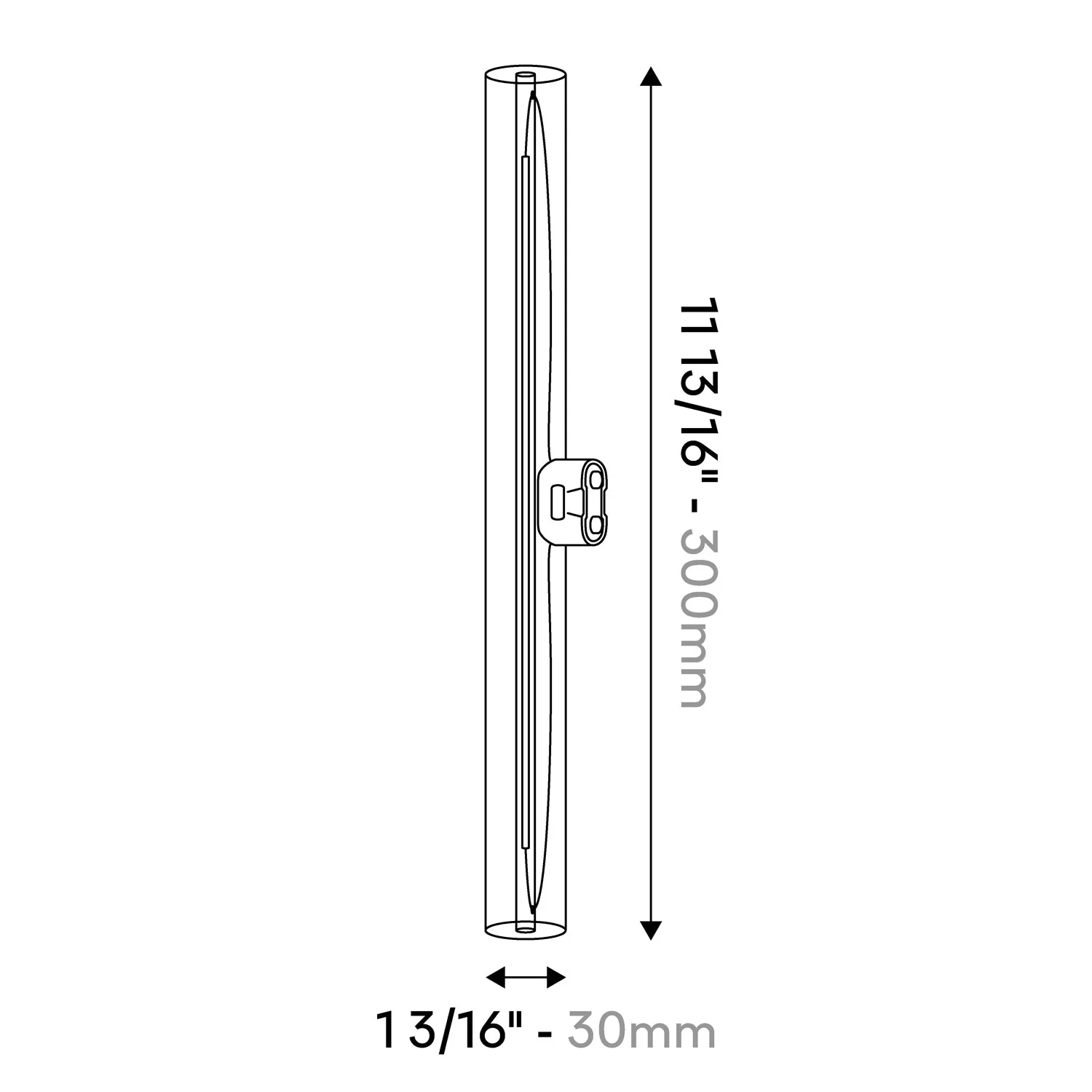 LED Linear Porcelain Effect S14d 120V Light Bulb CRI 90 - length 300 mm 6W 470Lm 2700K 120V Dimmable - S11 - Image 4