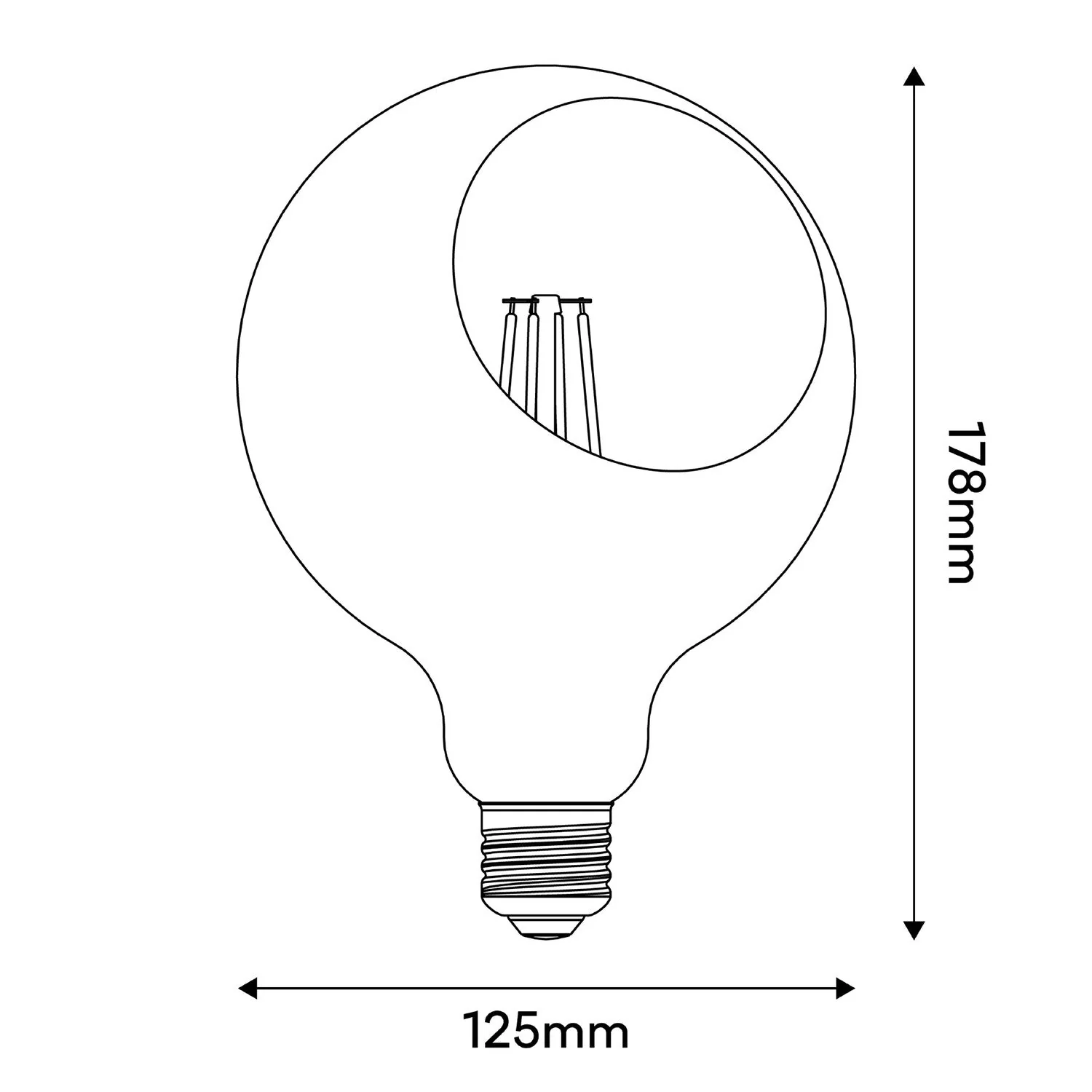 Camo LED Light bulb G125 4.8W 806Lm E27 2700K Dimmable - Cream - Image 5
