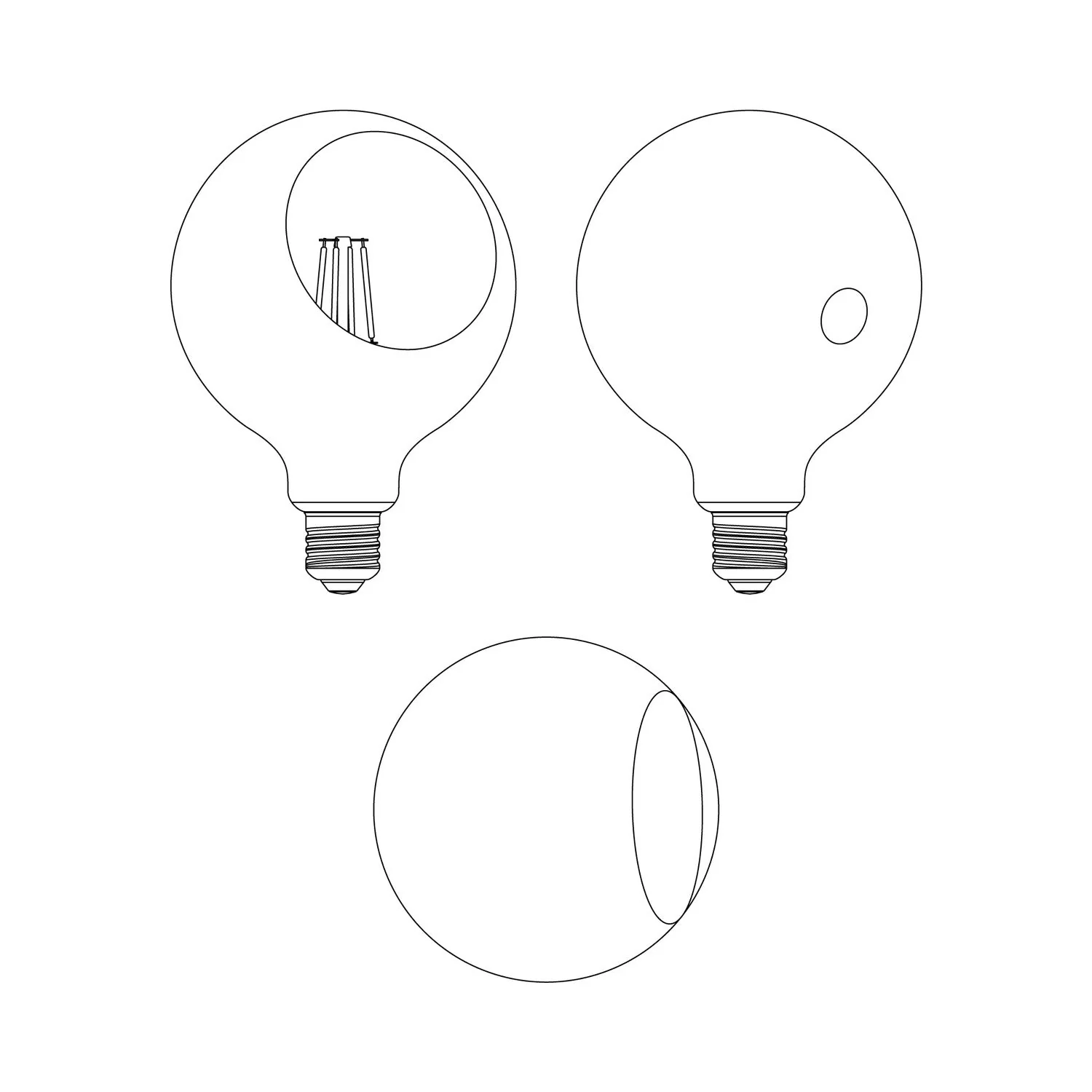 LED Light bulb Camo G125 4.8W 806Lm E27 2700K Dimmable - Gray - Image 4
