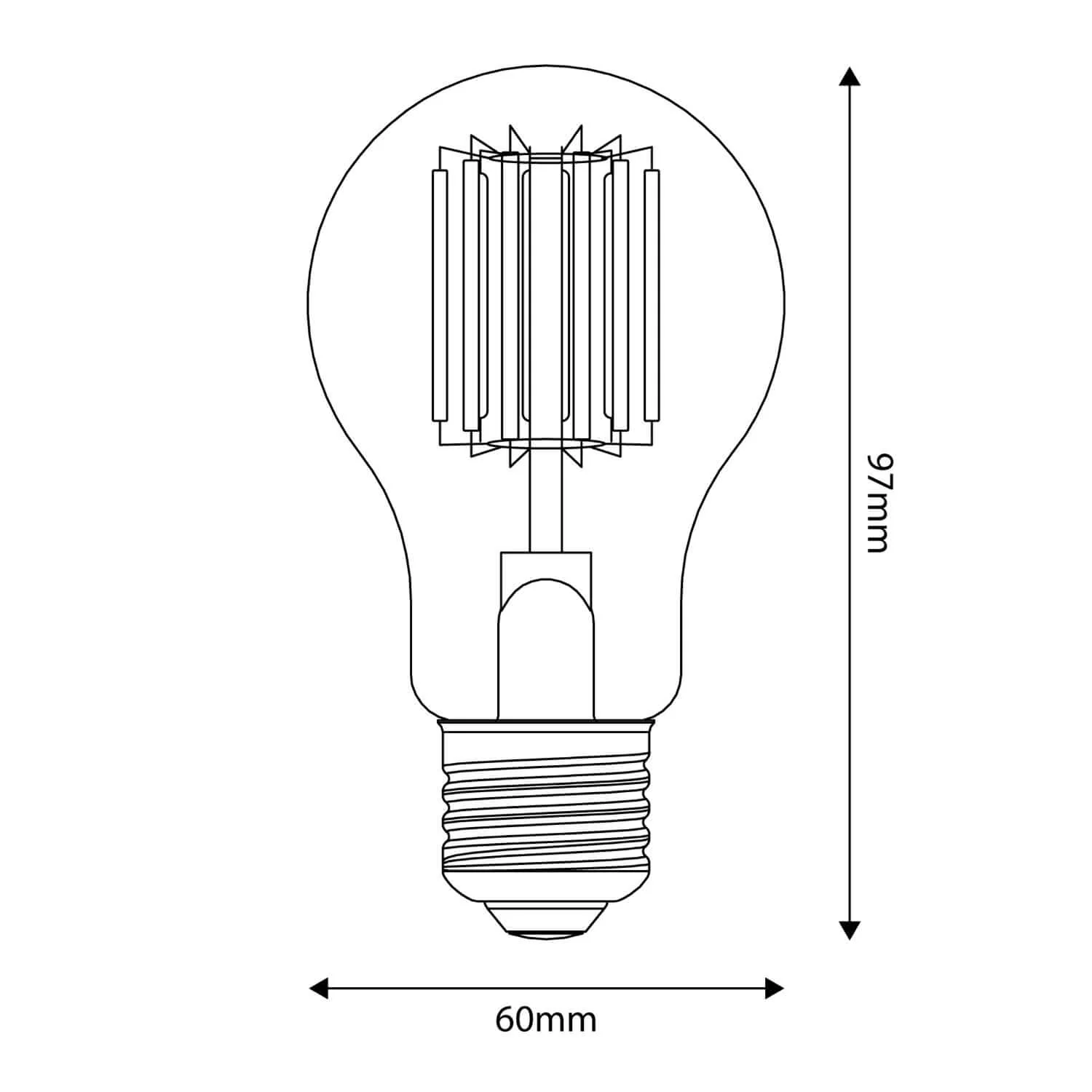 Transparent LED light bulb B03 Line 5V Vertical filament Drop A60 1.7W E27 Dimmable 2500K - Image 3