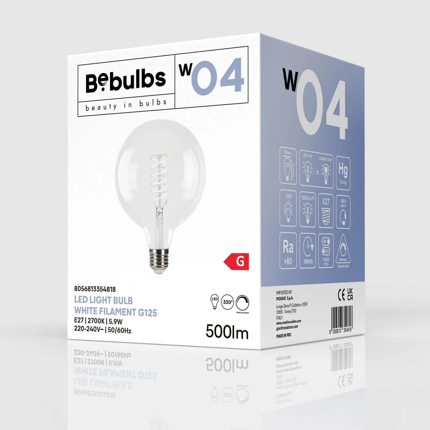 LED Filament Globe Light Bulb G125 5.9W 500Lm E27 2700K Dimmable - W04 - Image 4
