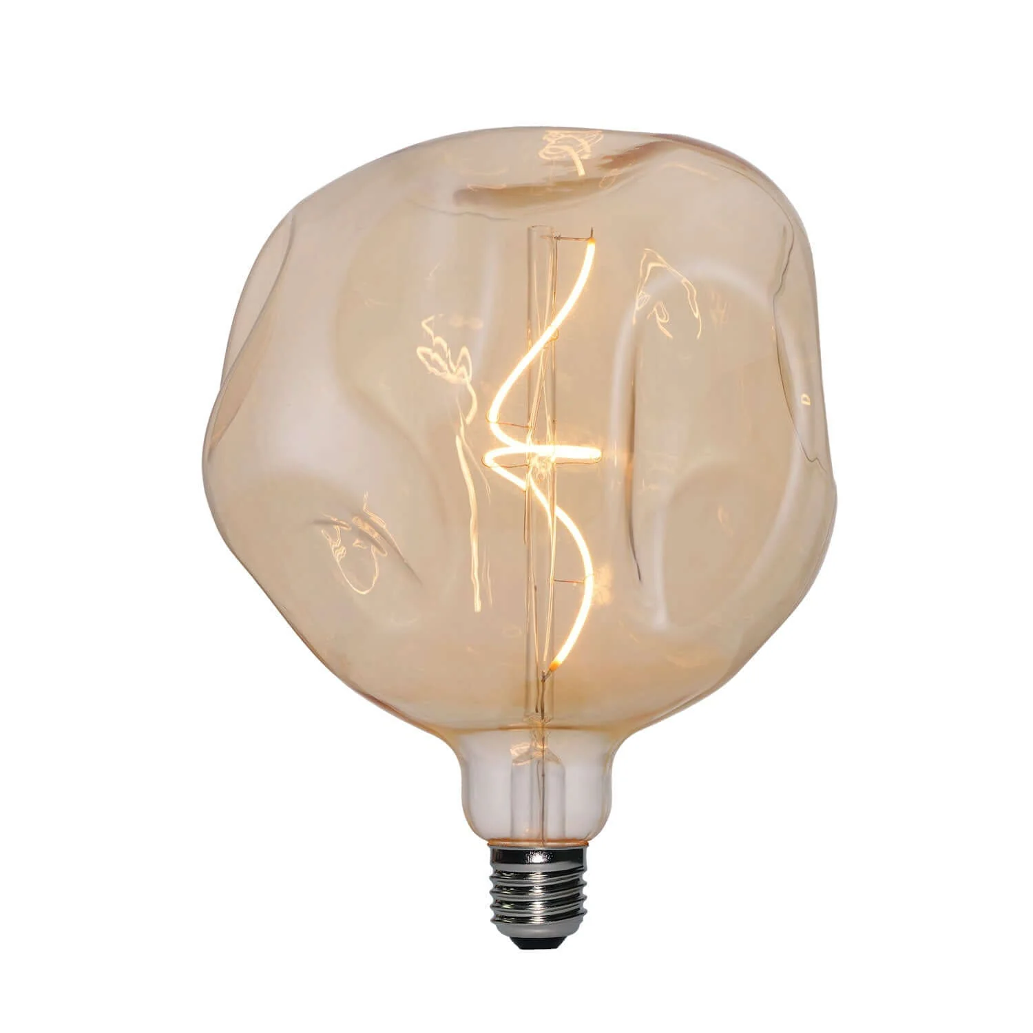 Golden LED Light bulb Bumped Globe G180 Spiral Filament 5W 250Lm E27 1800K Dimmable