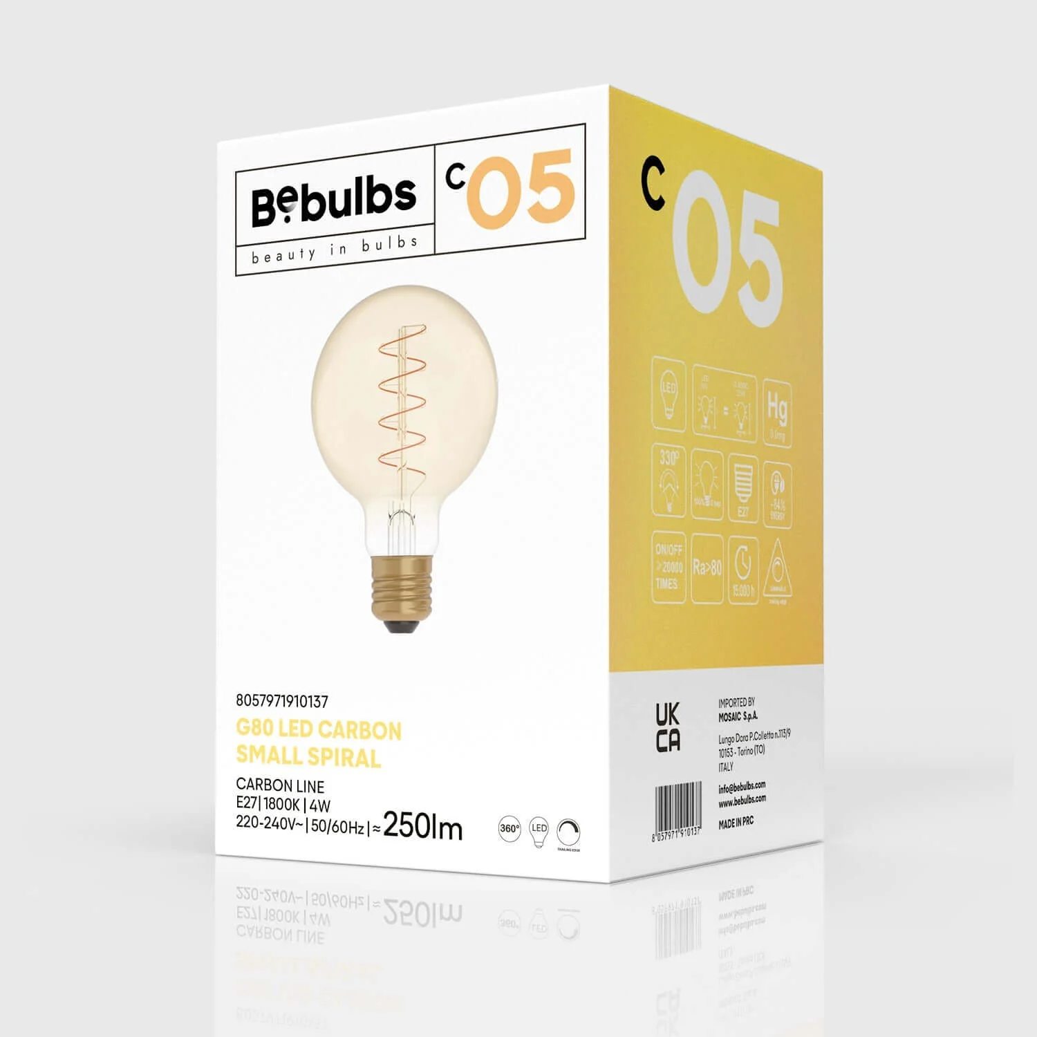 Gold LED Light bulb Carbon Line spiral filament Globe G80 4W 250Lm E27 1800K Dimmable - C05 - Image 4