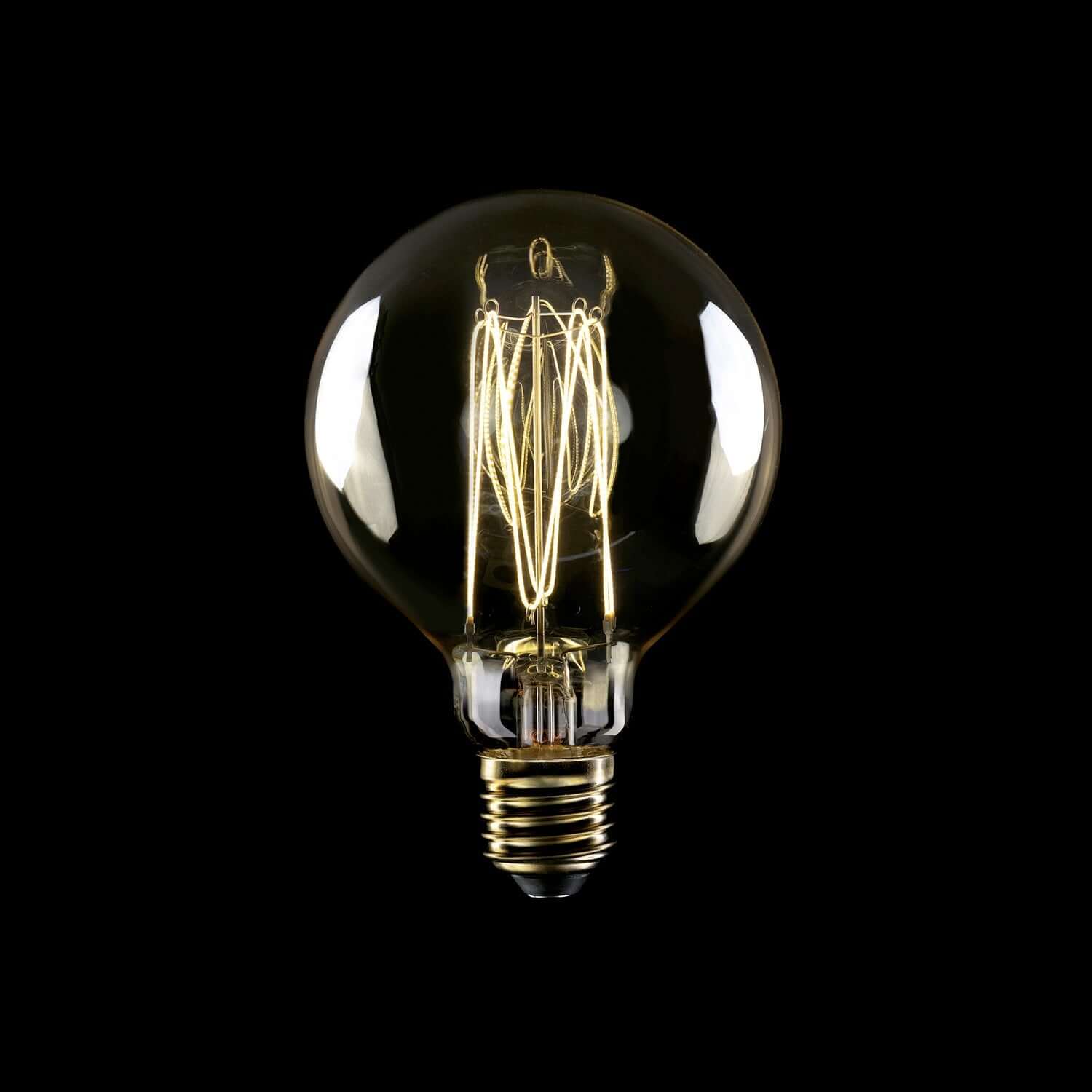 Gold LED Carbon Line vertical filament Globe G95 7W 640Lm E27 2700K Dimmable light bulb - C55 - Image 2