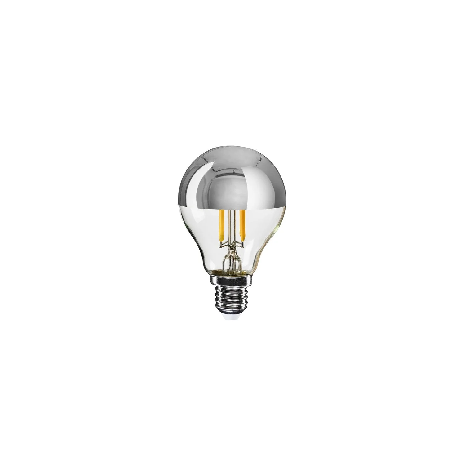LED Light bulb Half Silver Sphere Mini Globe G45 4.8W 380Lm E14 2700K Dimmable - A01