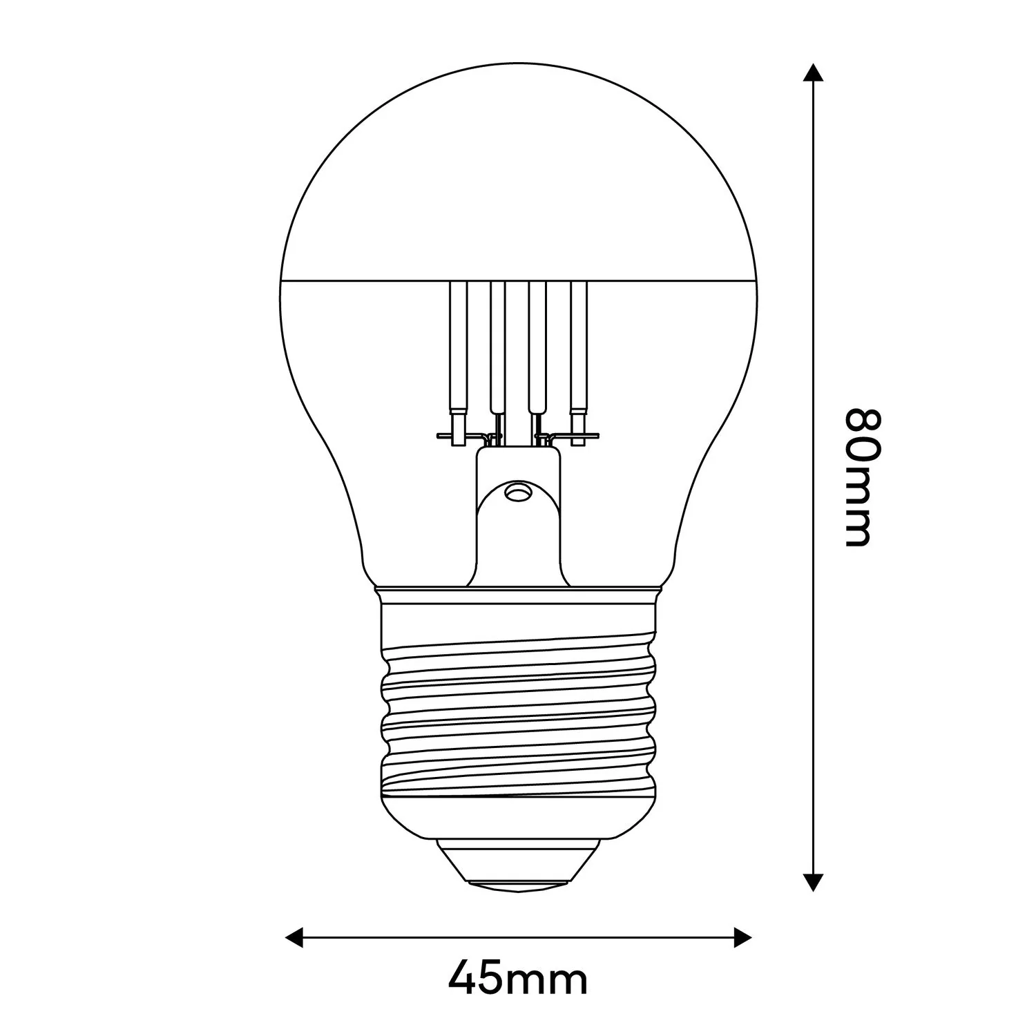 Light bulb LED Half Sphere Silver Mini Globe G45 4.8W 380Lm E27 2700K Dimmable - A03 - Image 3