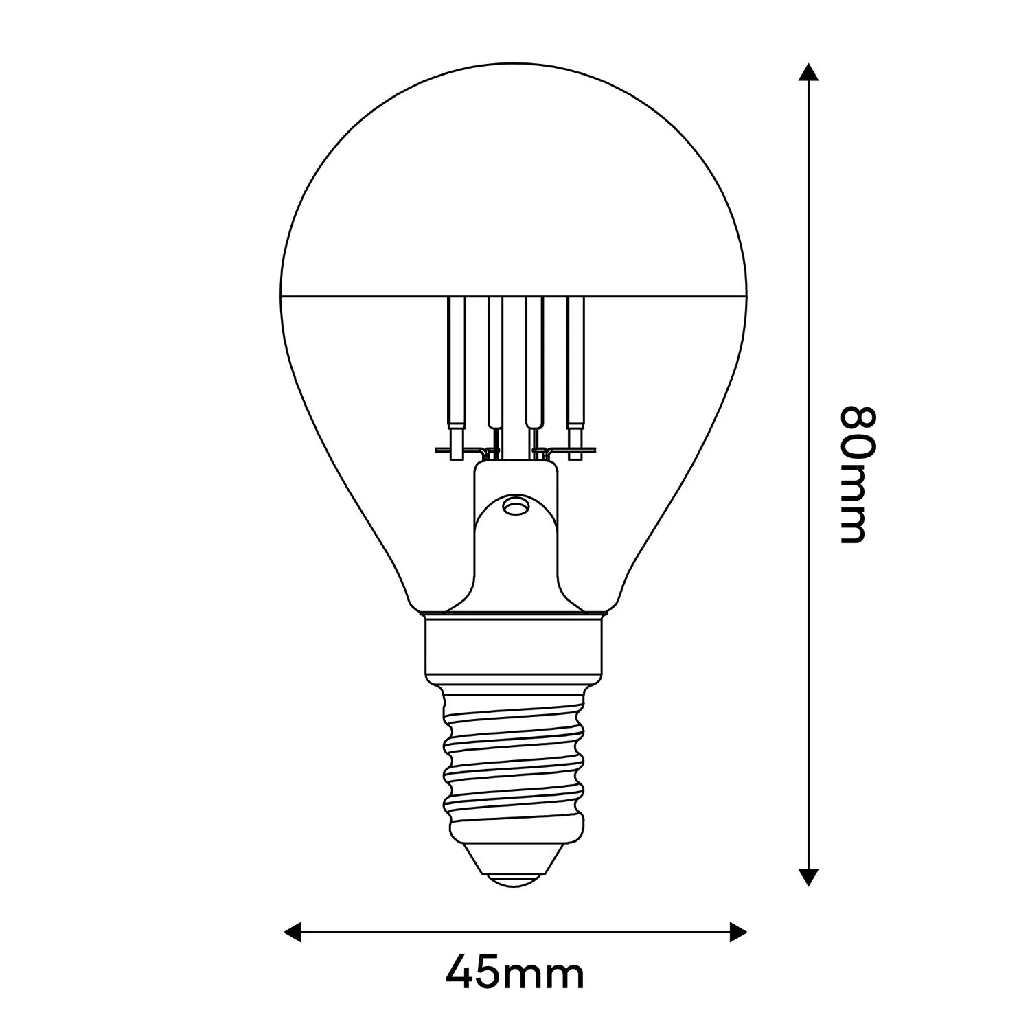 LED Light bulb Half Gold Sphere Mini Globe G45 4.8W 380Lm E14 2700K Dimmable - A11 - Image 3
