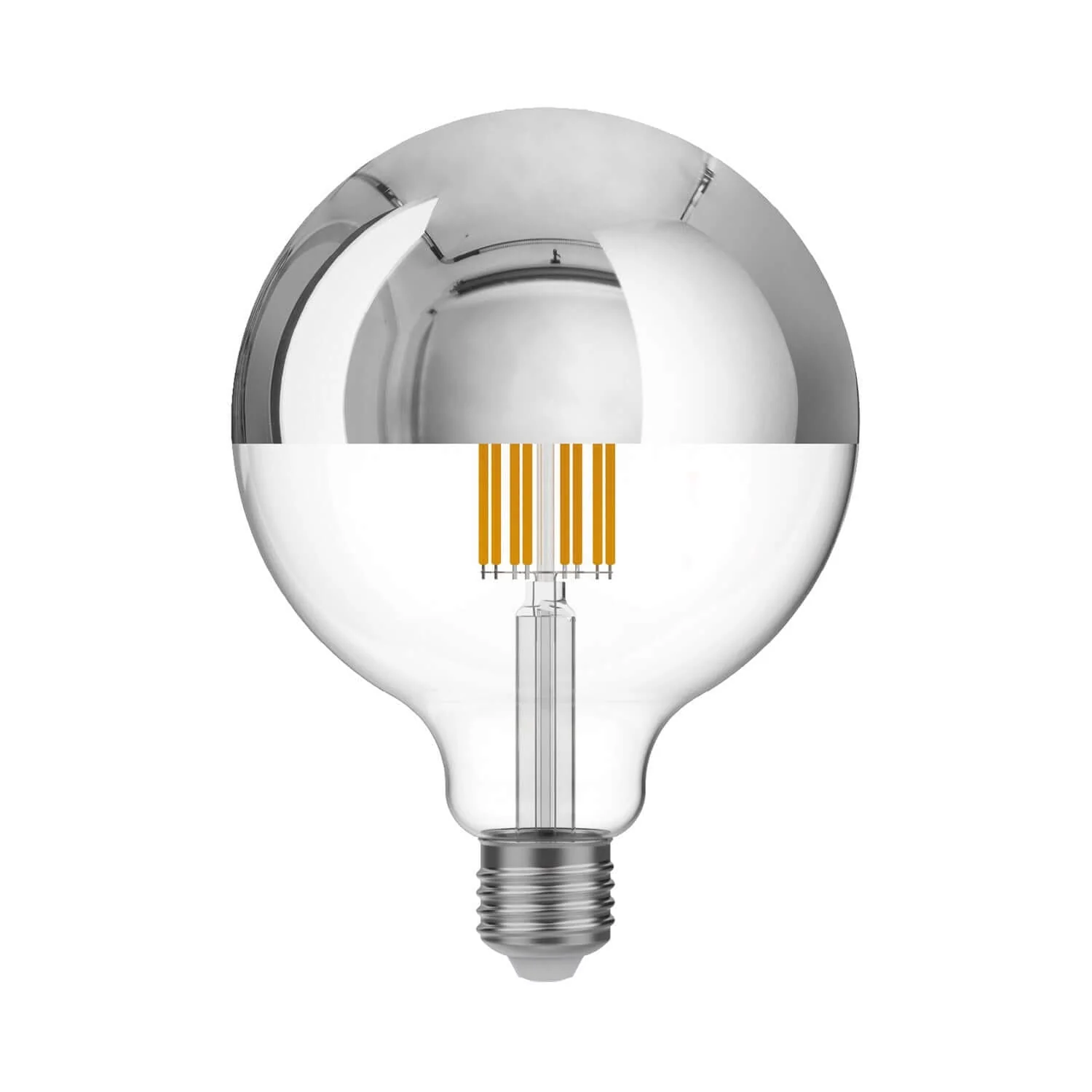 Light bulb LED Half Sphere Silver Globe G125 7W 650Lm E27 2700K Dimmable - A05