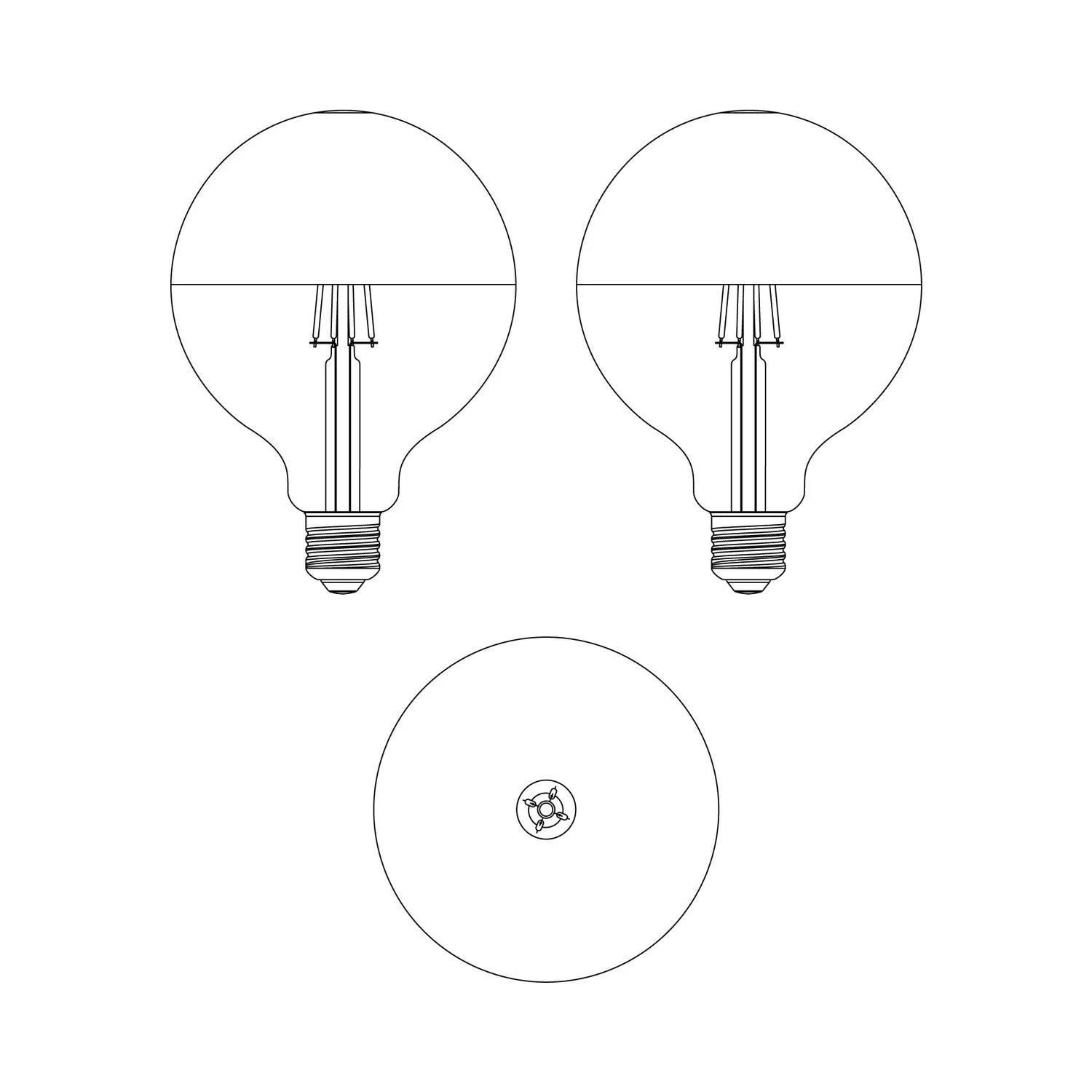 Maria LED light bulb G125 4.8W 806Lm E27 2700K Dimmable - Yellow - Image 4
