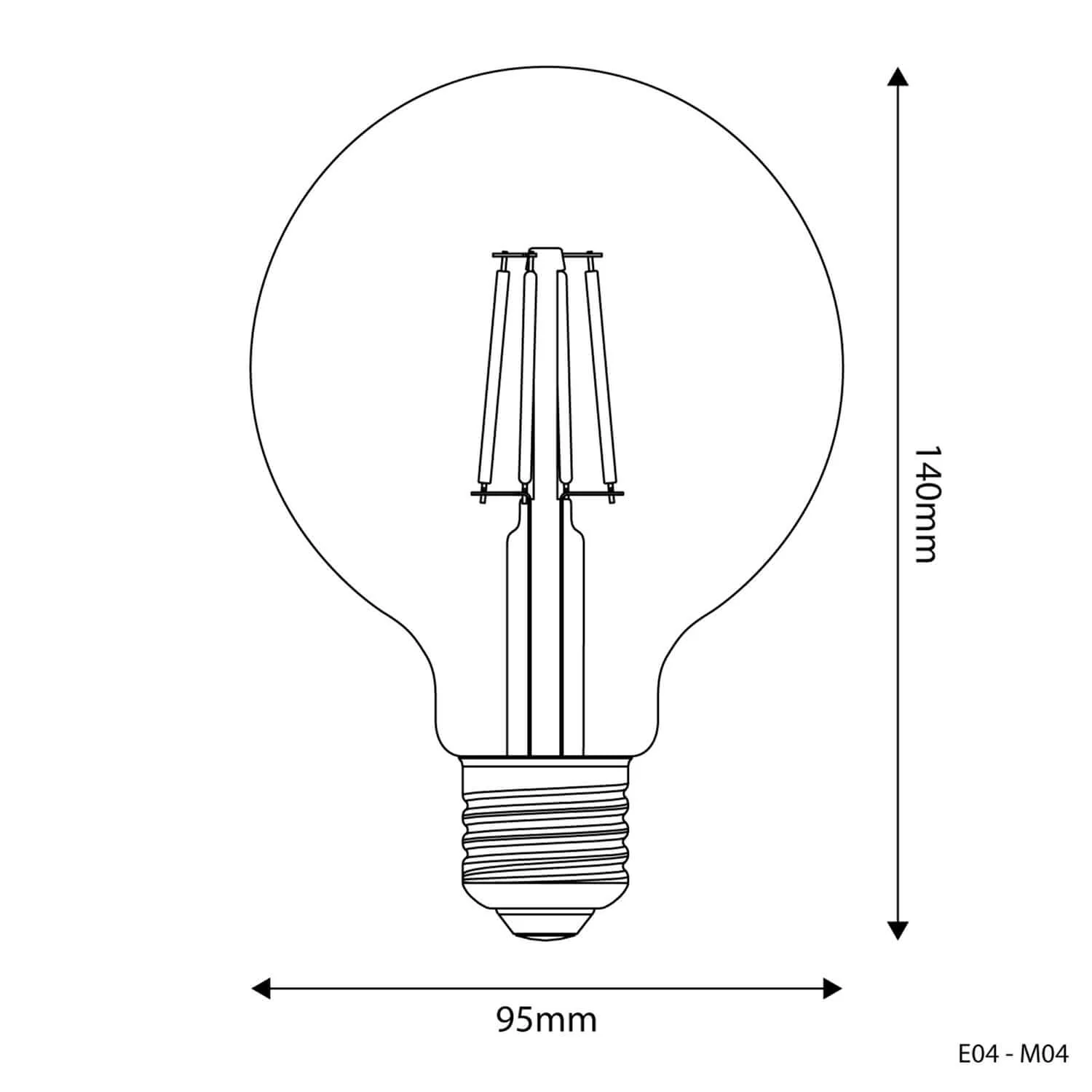 LED Light Bulb Milky Globe G95 4W 470Lm E27 2700K - M04 - Image 3